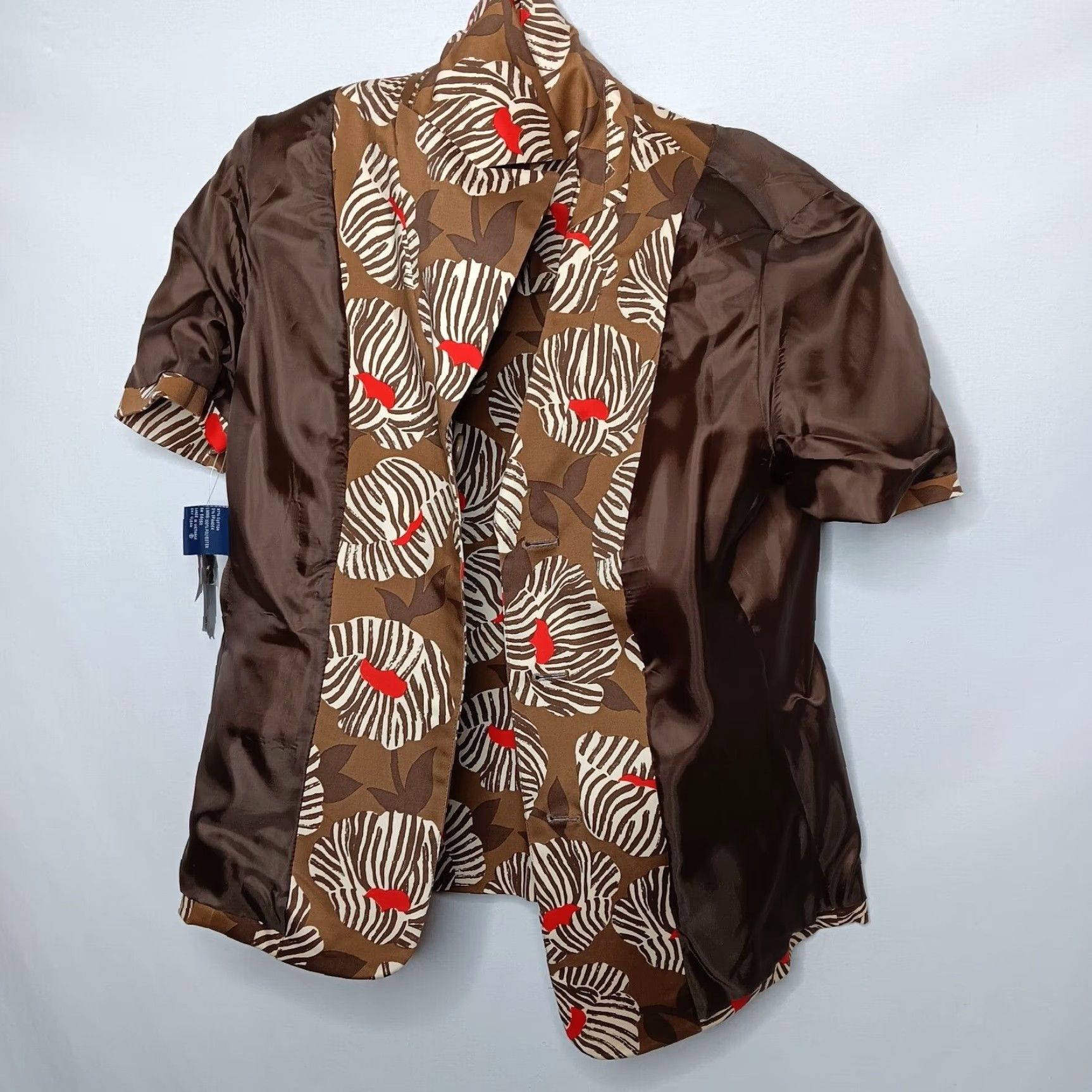 Evan Picone VINTAGE Evan Picone Skirt Suit (2-Piece) Brown Floral Short Sleeve Top NEW 10 Women Size L / US 10 / IT 46 - 6 Thumbnail