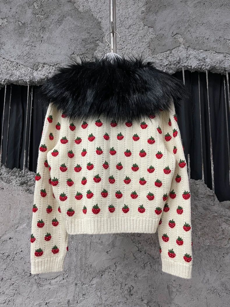 Gucci Gucci Strawberry wool cardigan jacket 2502-Nextarrow Size US L / EU 52-54 / 3 - 2 Thumbnail