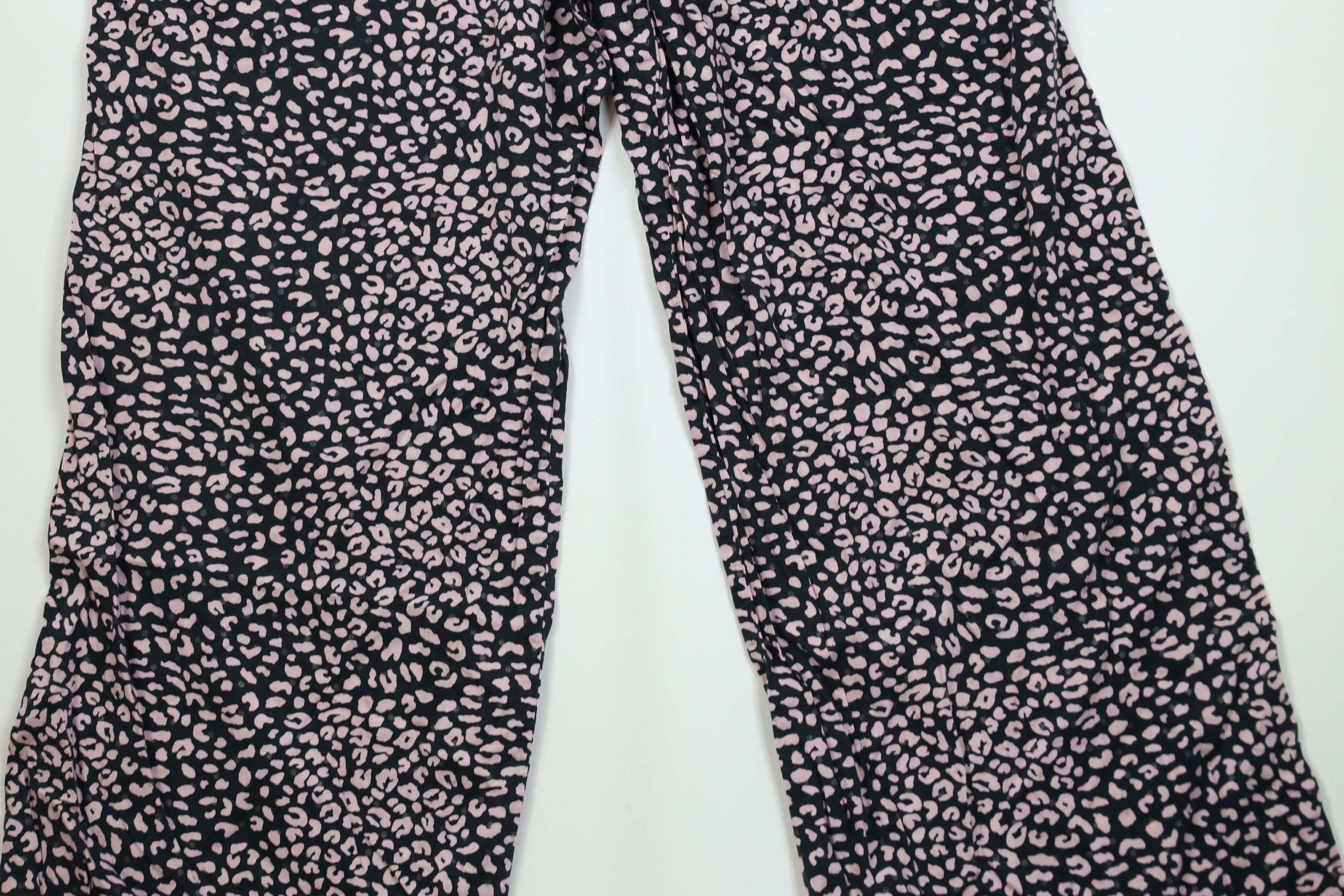 Vintage Victorias Secret Leopard Lace Trim Wide Leg Pajama Pants Size 28" / US 6 / IT 42 - 11 Thumbnail