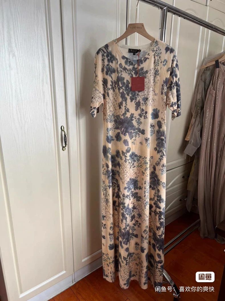 Loro Piana LORO PIANA Printed cashmere dress Size M / US 6-8 / IT 42-44 - 4 Thumbnail