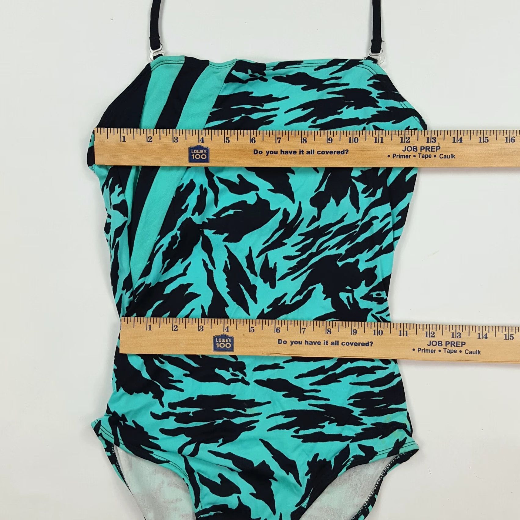 Vintage VTG 80s Cyan Tiger Halter Women's Size S One Piece Bikini Swim Suit Blue Retro SunJoy Size S / US 4 / IT 40 - 7 Thumbnail