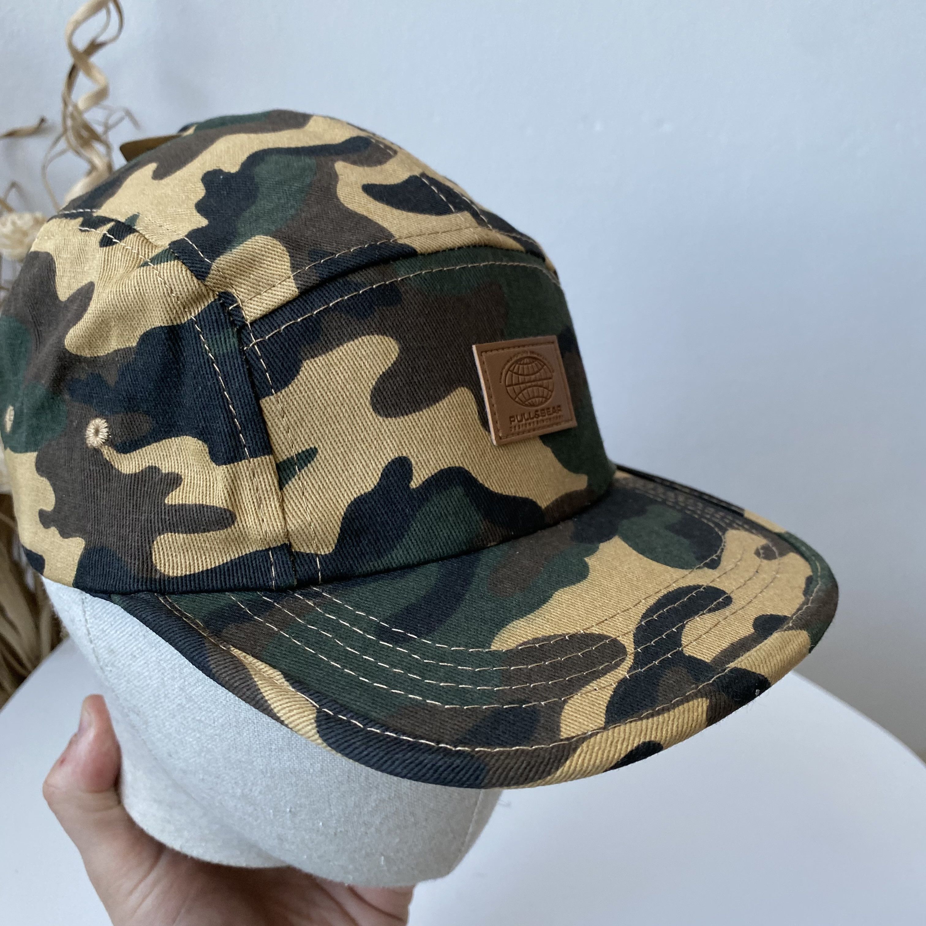 Dickies 🛹 Carhartt style 5 Panel Cap Camouflage Snapback Pull Bear Size ONE SIZE - 4 Thumbnail