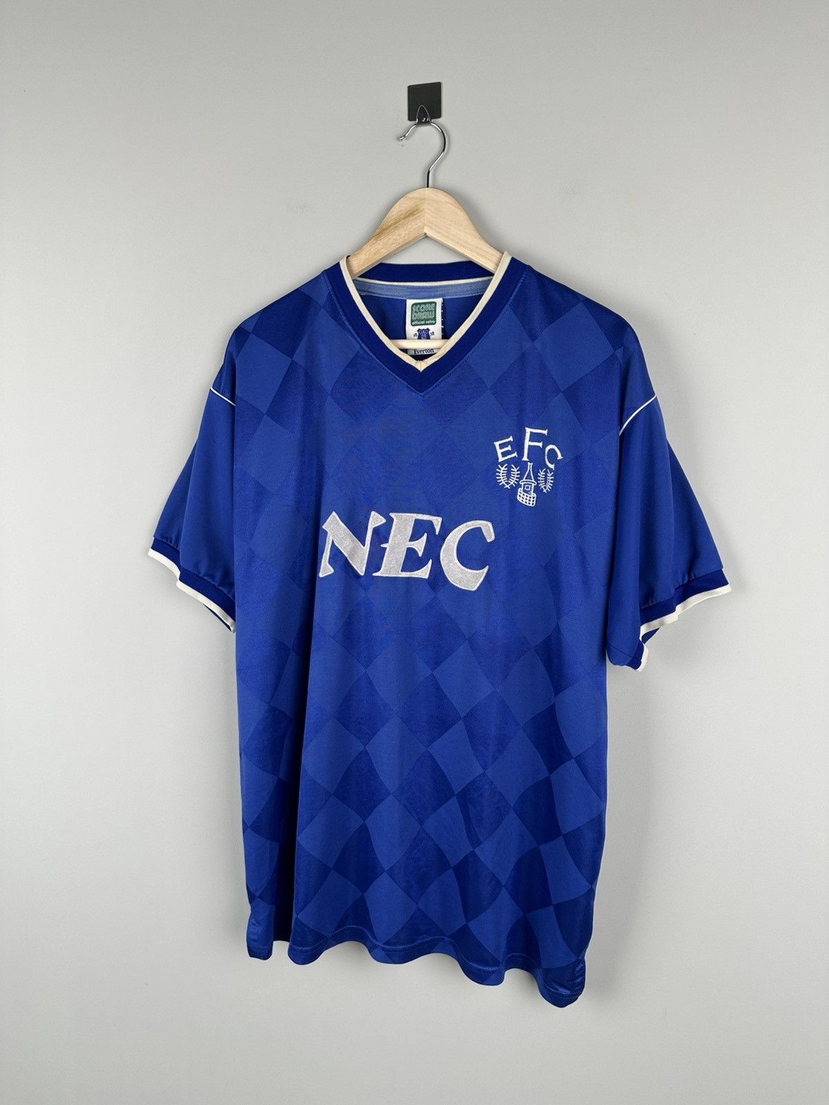Vintage Vintage 90s Retro Score Draw Everton Soccer Jersey Size US XL / EU 56 / 4 - 3 Thumbnail
