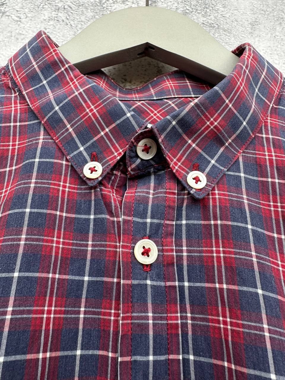 Sandro Sandro Paris Check Button-Down Button Shirt Slim Fit LS Size US XL / EU 56 / 4 - 11 Thumbnail