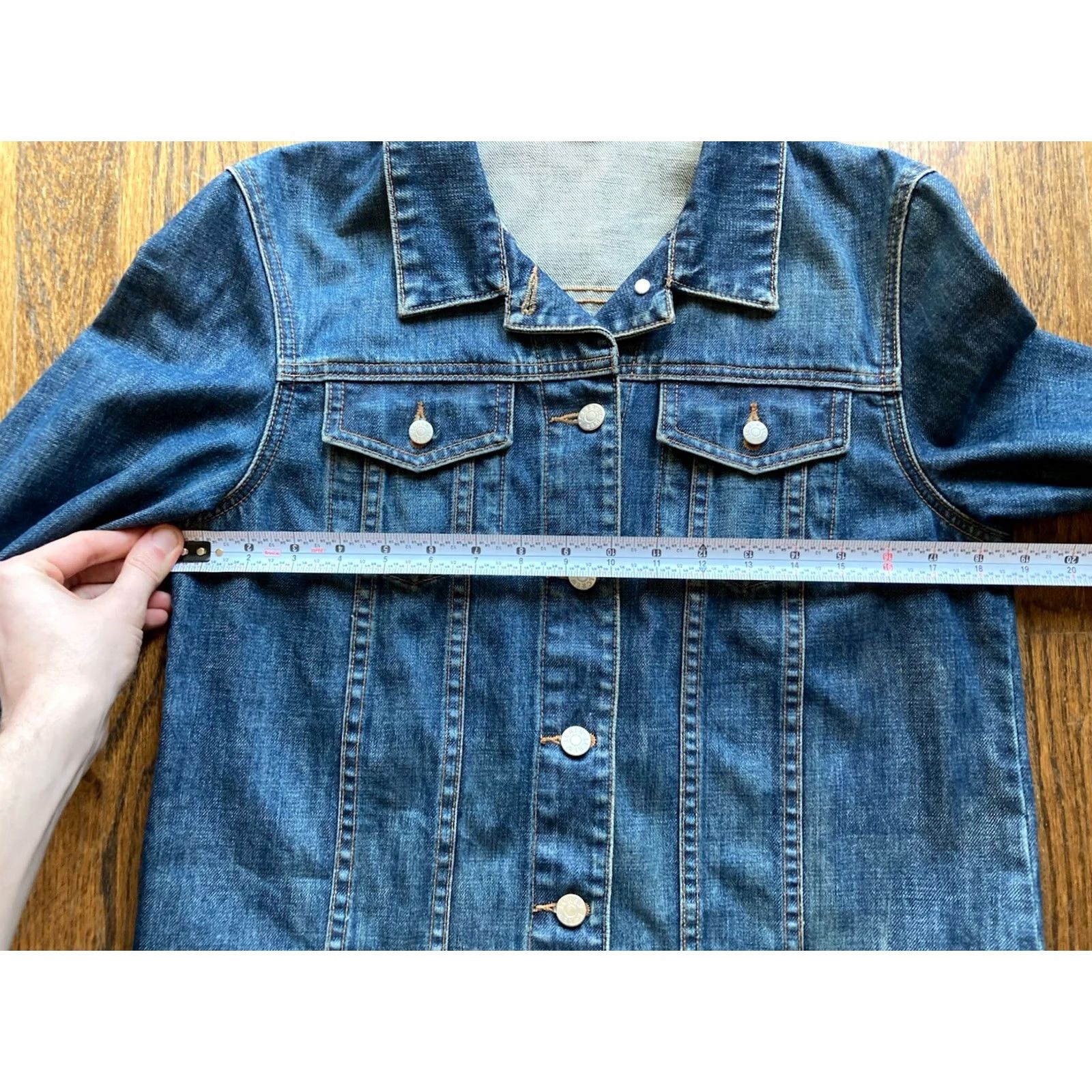 J.Crew J.CREW Denim Jacket Womens Size M Blue Trucker Jean Classic Jacket Clothing City Casual Mens? Ladies? Size 32" / US 10 / IT 46 - 5 Thumbnail