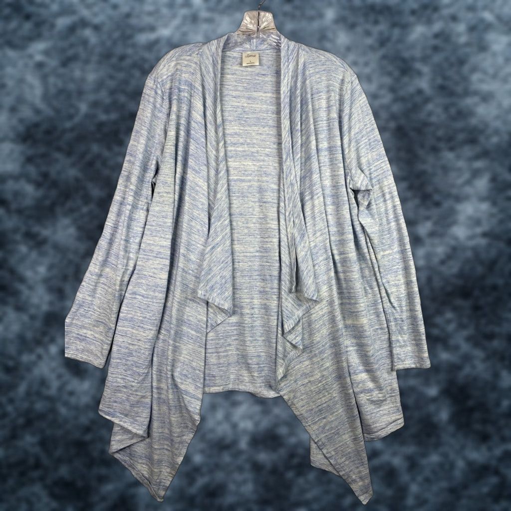 Vintage Soma Cardigan Duster Shirt Womens L Heather Sky Blue Open Front Casual Travel Comfort Ultra Soft Slub Terry Knit Size L / US 10 / IT 46 - 1 Thumbnail