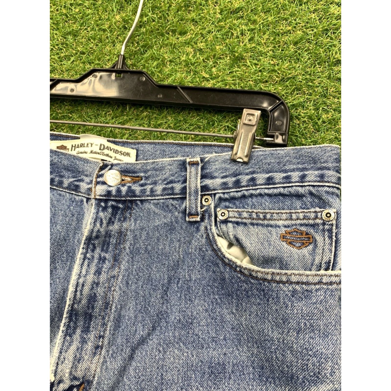 Harley Davidson Harley-Davidson Jeans Mens Bootcut 36x30 Blue Denim Biker Motorcycle USA Size US 36 / EU 52 - 5 Thumbnail