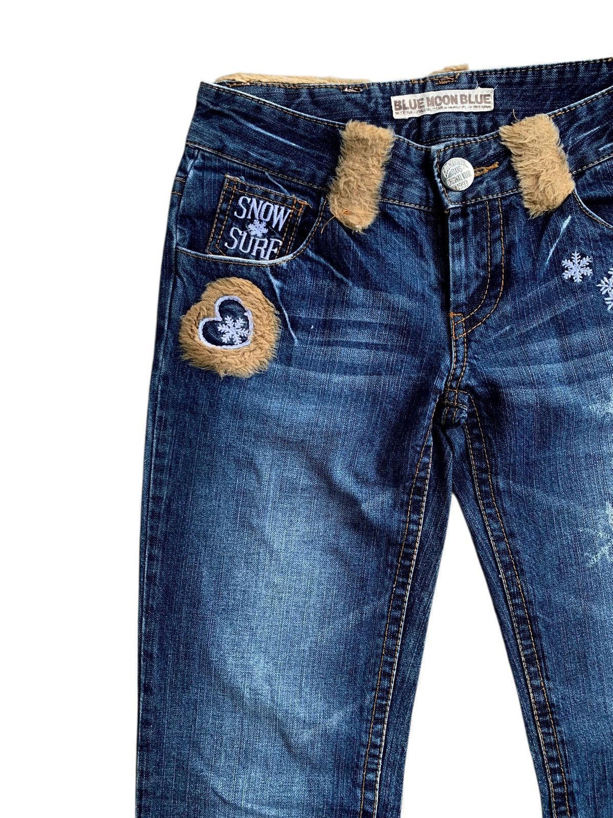 If Six Was Nine × Japanese Brand × Vintage Vintage Y2k Blue Moon Blue Hairy Jeans Japanese Style 🇯🇵 Size 30" / US 8 / IT 44 - 2 Thumbnail
