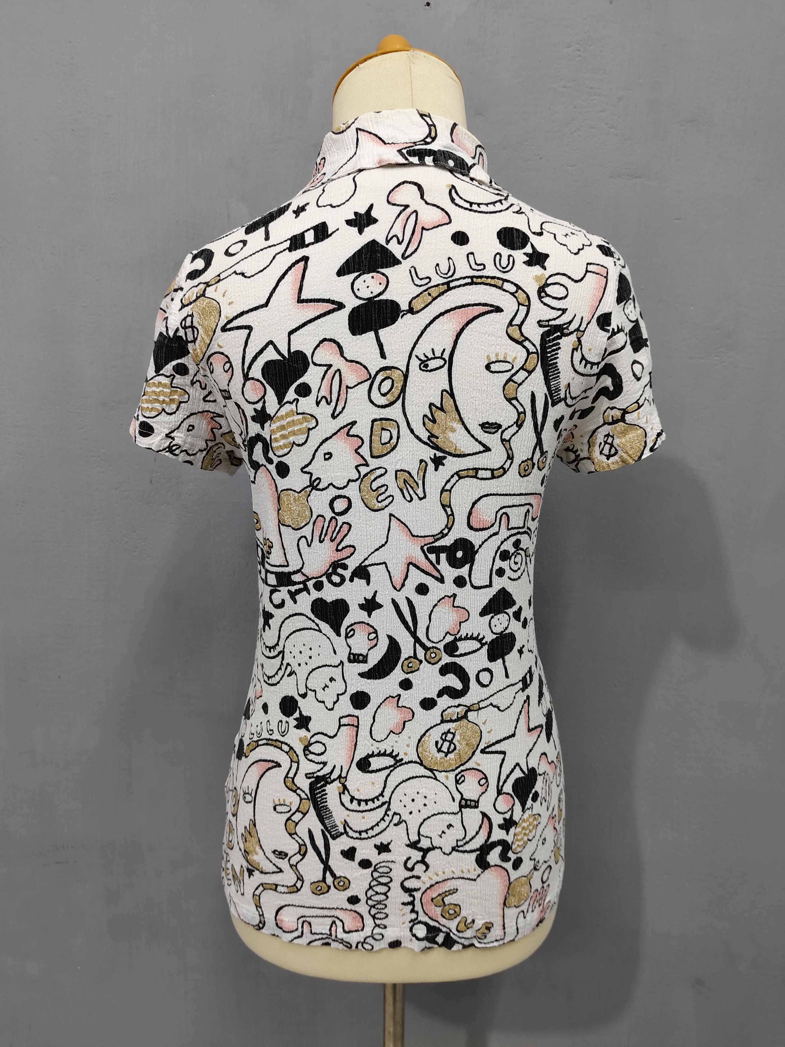 Tsumori Chisato Tsumori Chisato🇯🇵 Pleats Surreal AOP Short Sleeve Shirt Size M / US 6-8 / IT 42-44 - 4 Thumbnail