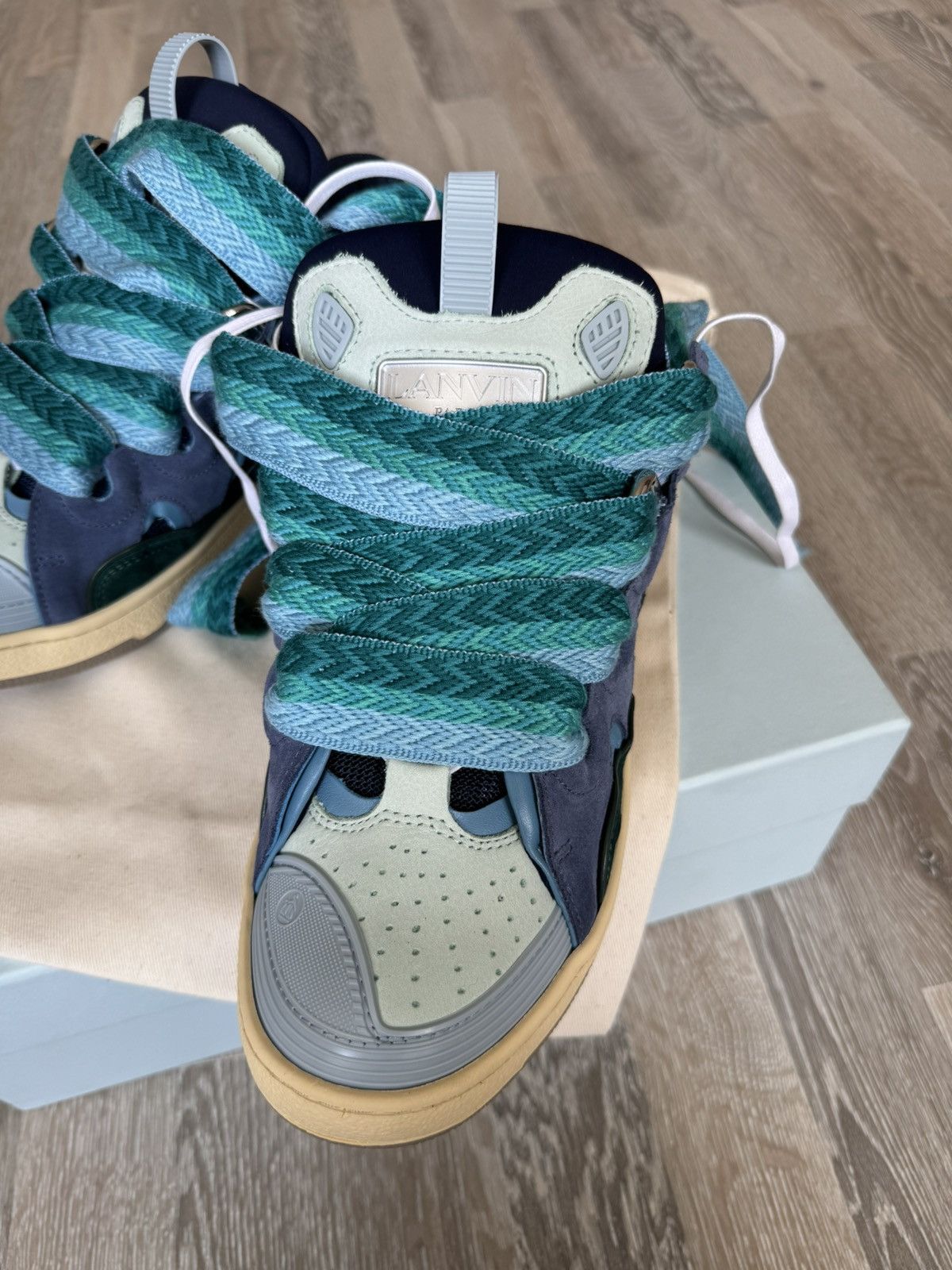 Lanvin Lanvin Curb Lace Sneaker Blue Size US 8 / EU 41 - 2 Thumbnail