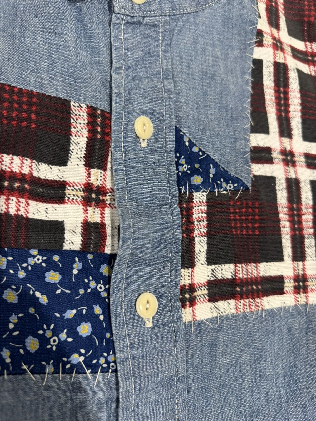 Japanese Brand × Visvim Visvim Sashiko Chambray Shirt Size US XL / EU 56 / 4 - 7 Thumbnail