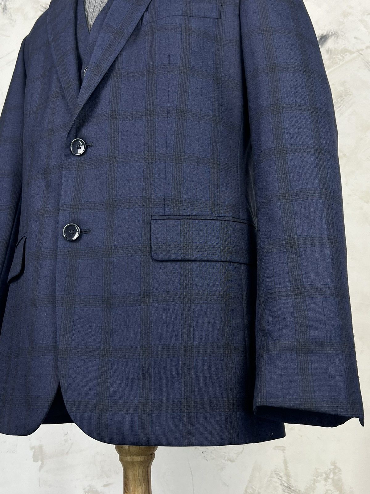 Reiss Reiss Three Piece Check Suit Jacket Vest Trousers Size S - M Size 40R - 4 Thumbnail