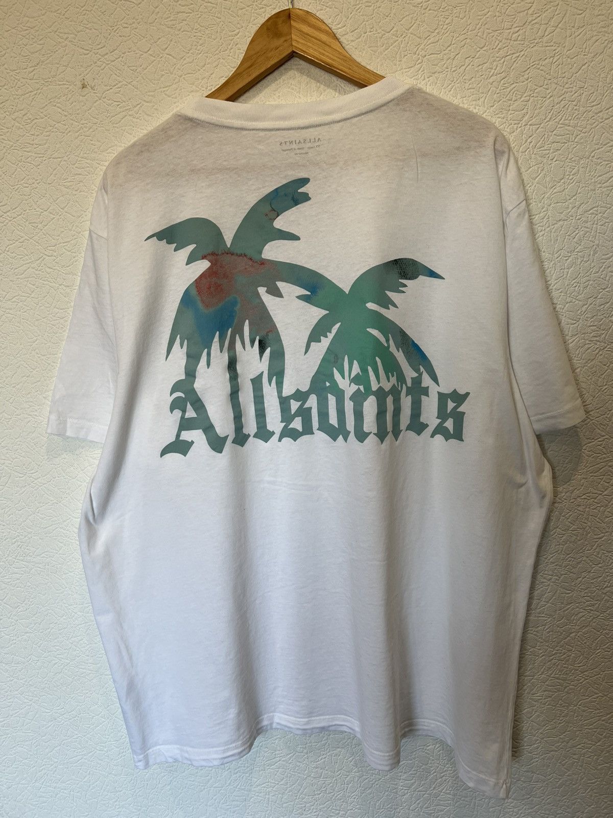 Allsaints Allsaints White T Shirt Tee Palm Beach Size US XXL / EU 58 / 5 - 1 Thumbnail