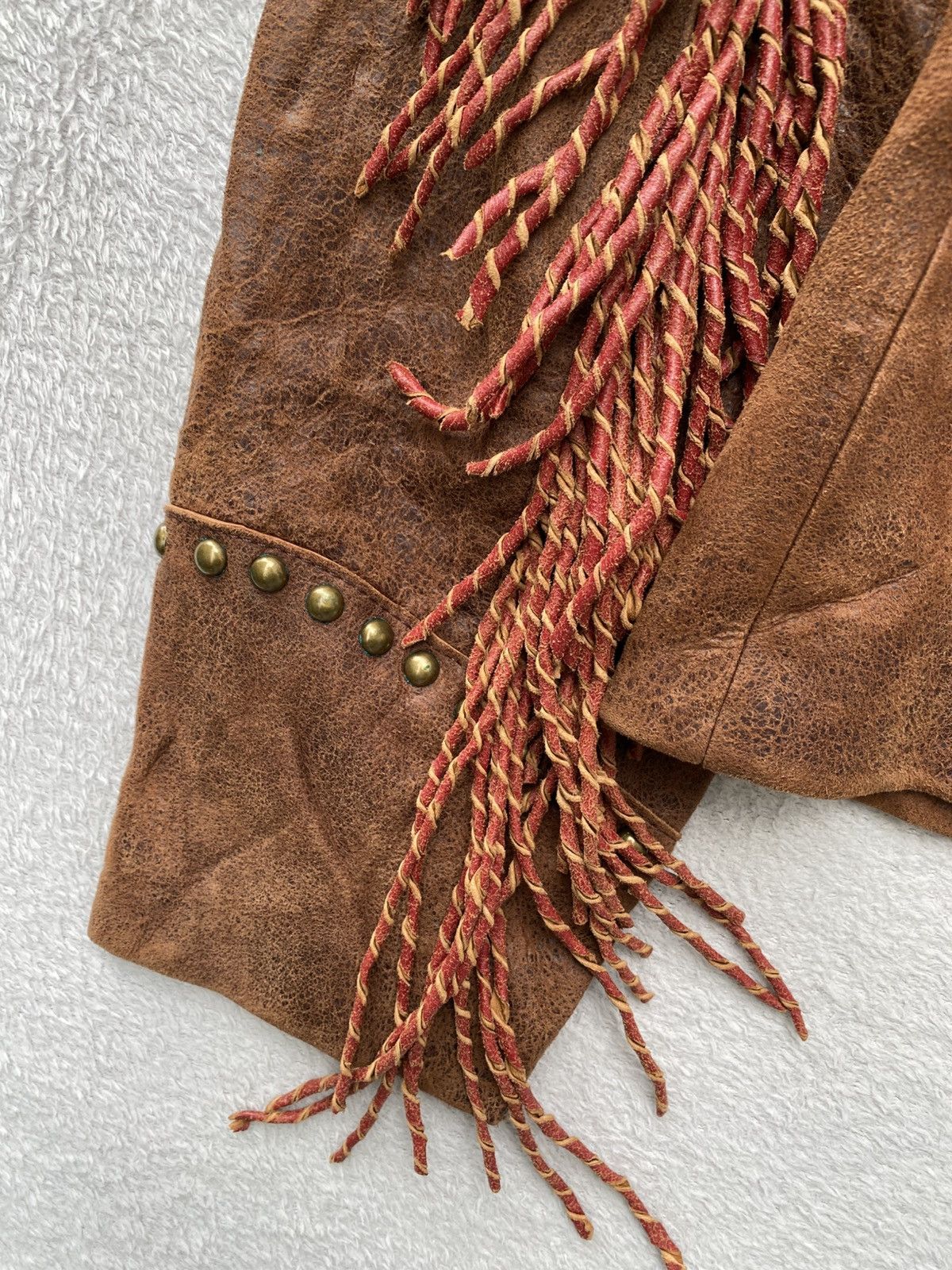 Scully 1980s- Scully- Fringed Cropped Leather Jacket Size US M / EU 48-50 / 2 - 10 Thumbnail