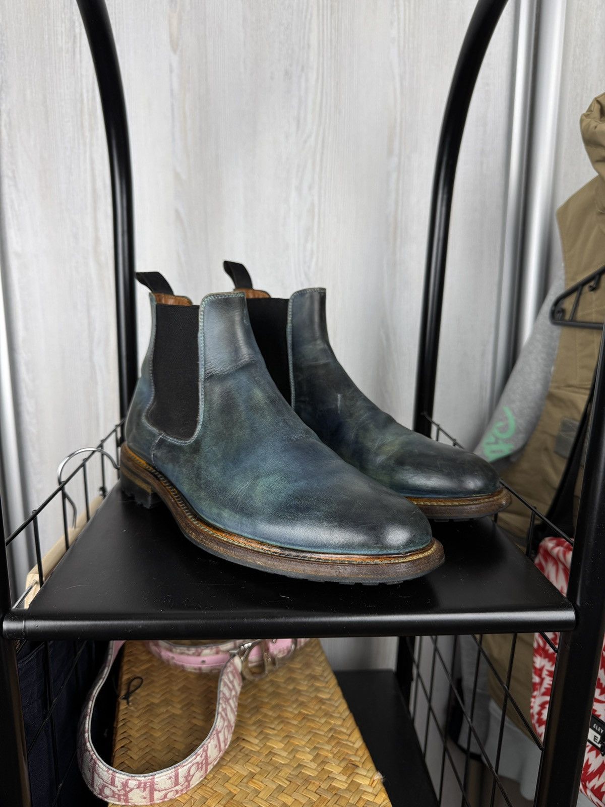 Handmade Italian bespoke Handmade Calfskin Vibram sole Chelsea boots Size US 7.5 / EU 40-41 - 1 Thumbnail