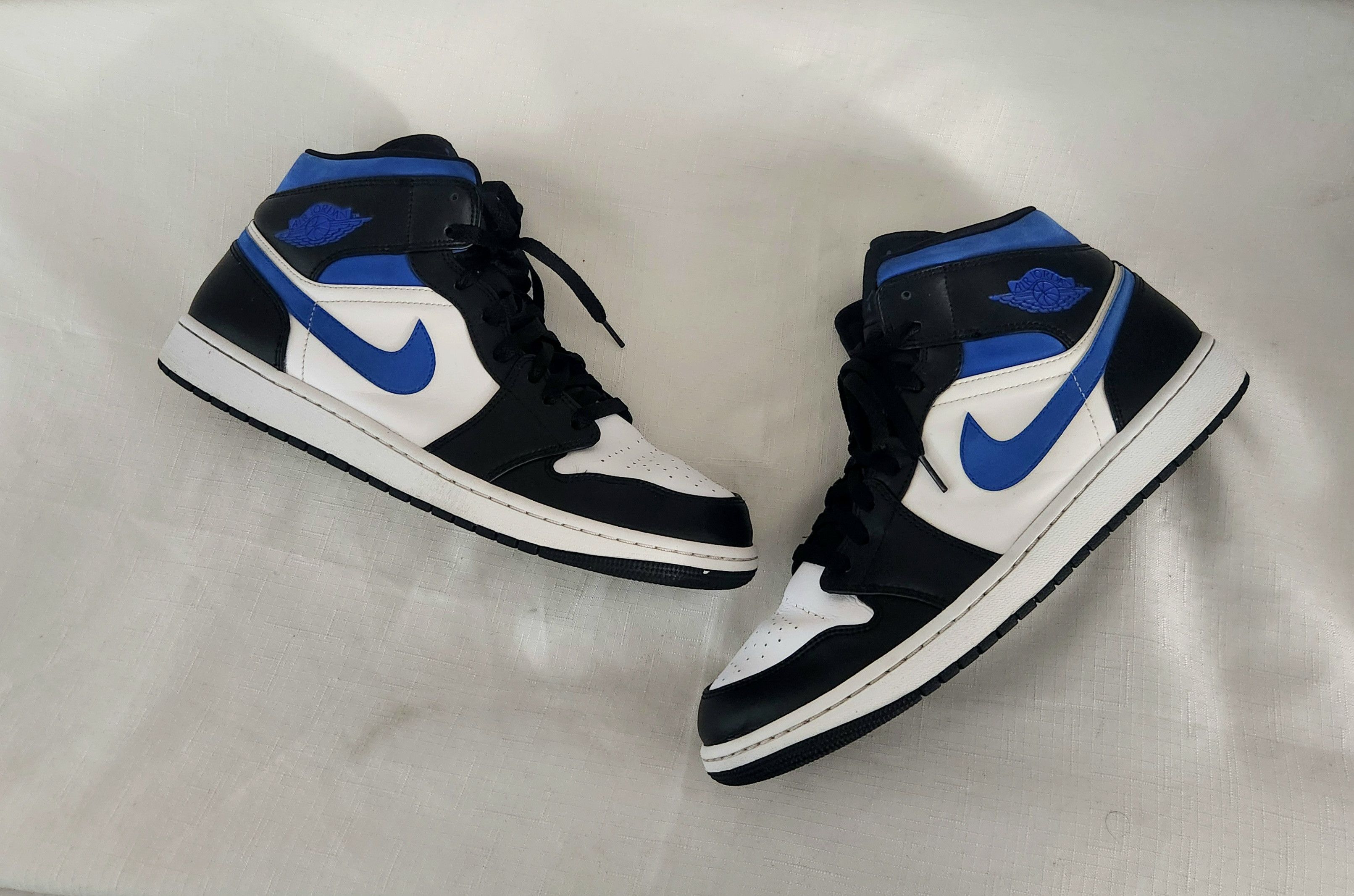 Jordan Brand × Nike Nike Air Jordan Retro 1 Mid Black Racer Blue 13 554724-140 Size US 13 / EU 46 - 3 Thumbnail