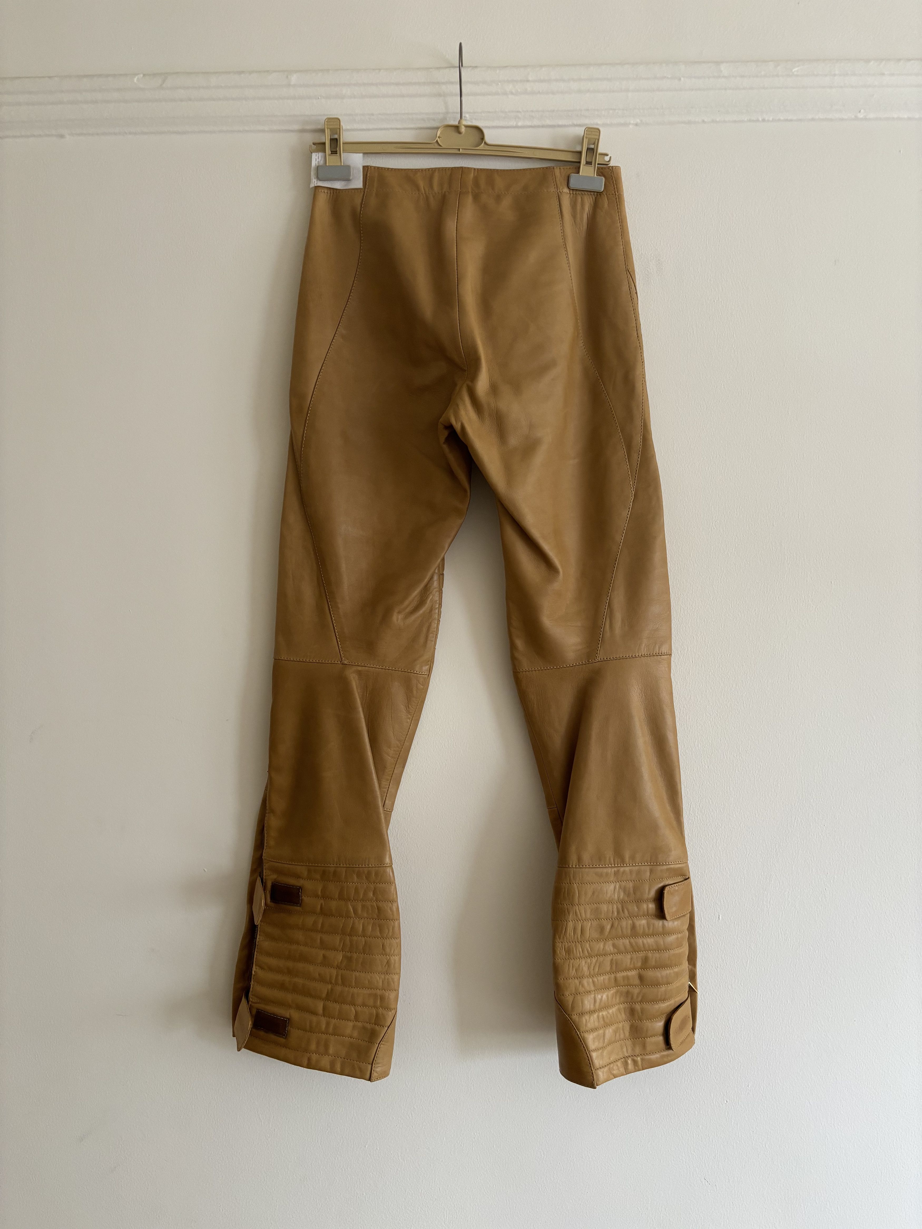 Gucci × Tom Ford Gucci by Tom Ford tan leather motorcycle pants, fw 2000 Size 30" / US 8 / IT 44 - 9 Thumbnail
