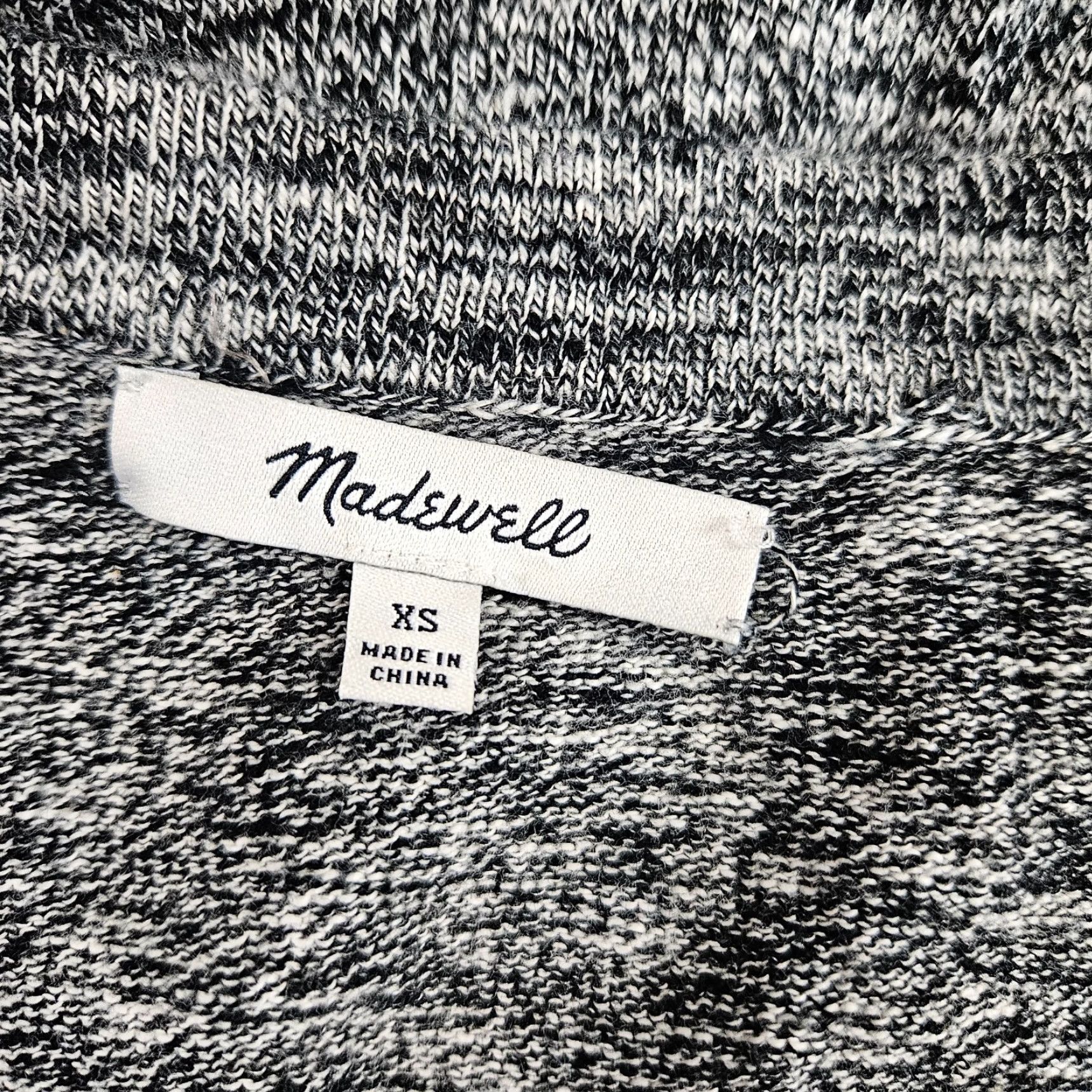 Madewell VINTAGE Madewell Womens Cardigan Button Front XS Gray Black Cotton Long Sleeve Size XS / US 0-2 / IT 36-38 - 6 Thumbnail