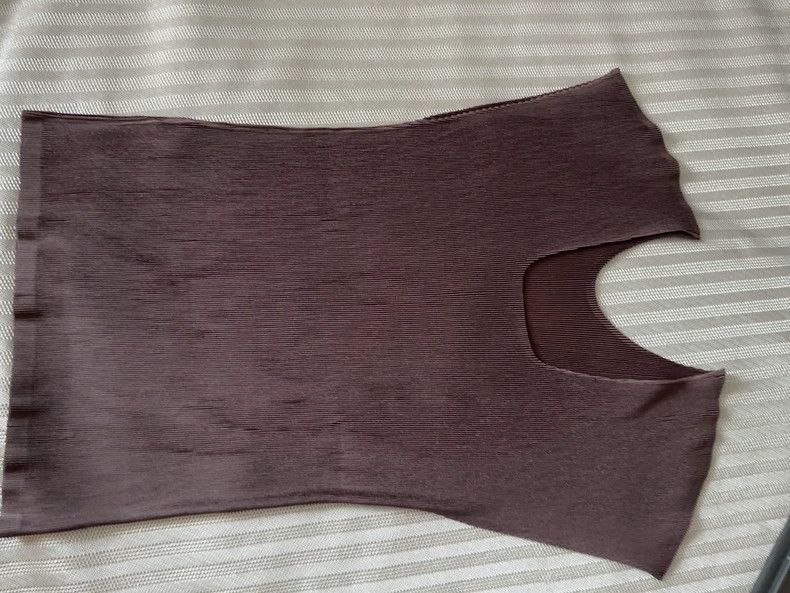Issey Miyake Issey Miyake size:3 Brown pleated short-sleeved top Size XS / US 0-2 / IT 36-38 - 5 Thumbnail