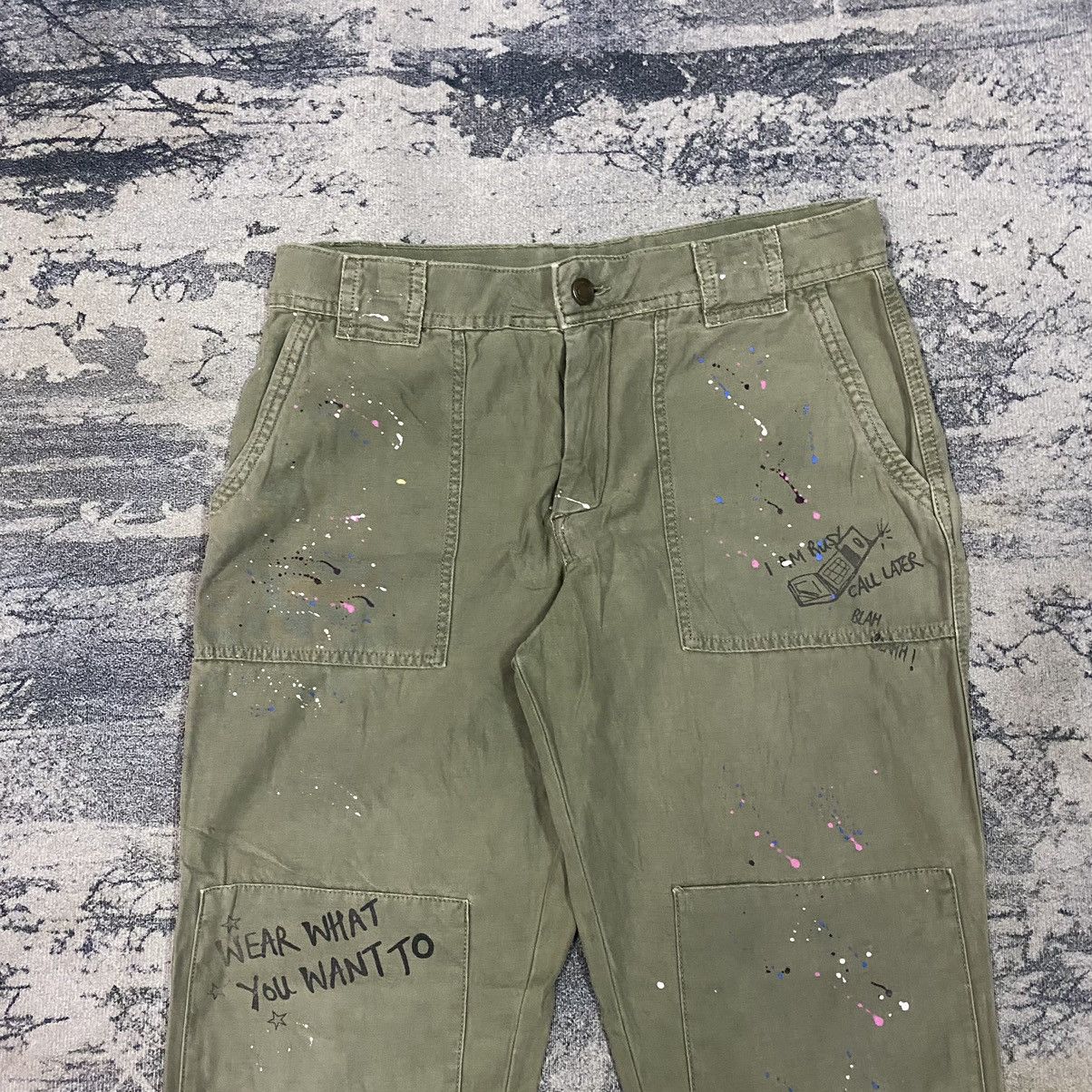 Japanese Brand Vtg Splash Spellout Patchwork Army Fatigue Baker Pants Size 30" / US 8 / IT 44 - 2 Thumbnail