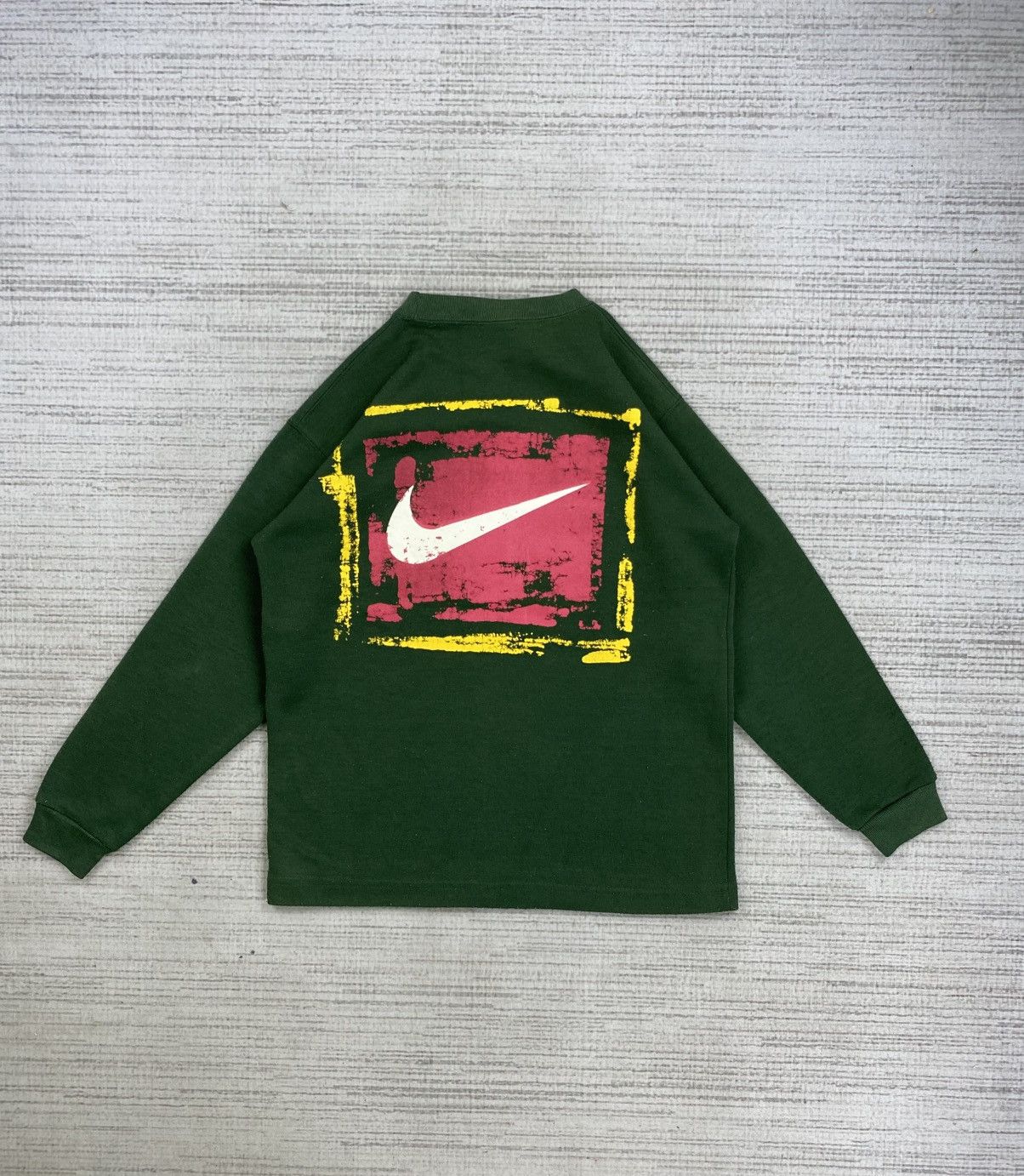 Japanese Brand × Nike Vintage 90s Nike Big Swoosh Sweatshirt Size US M / EU 48-50 / 2 - 1 Thumbnail
