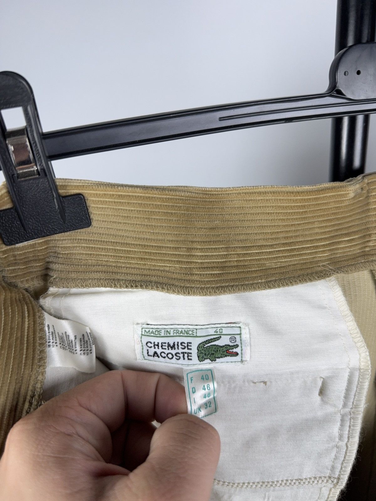 Lacoste Vintage 80s Retro Lacoste France Corduroy Pleated Pants Size US 31 - 17 Thumbnail