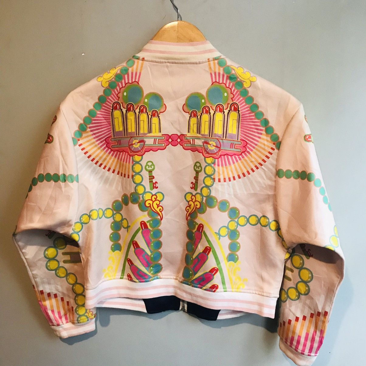 Japanese Brand × Vintage Japanese AOP Bubble Stud Bomber Size S / US 4 / IT 40 - 7 Thumbnail
