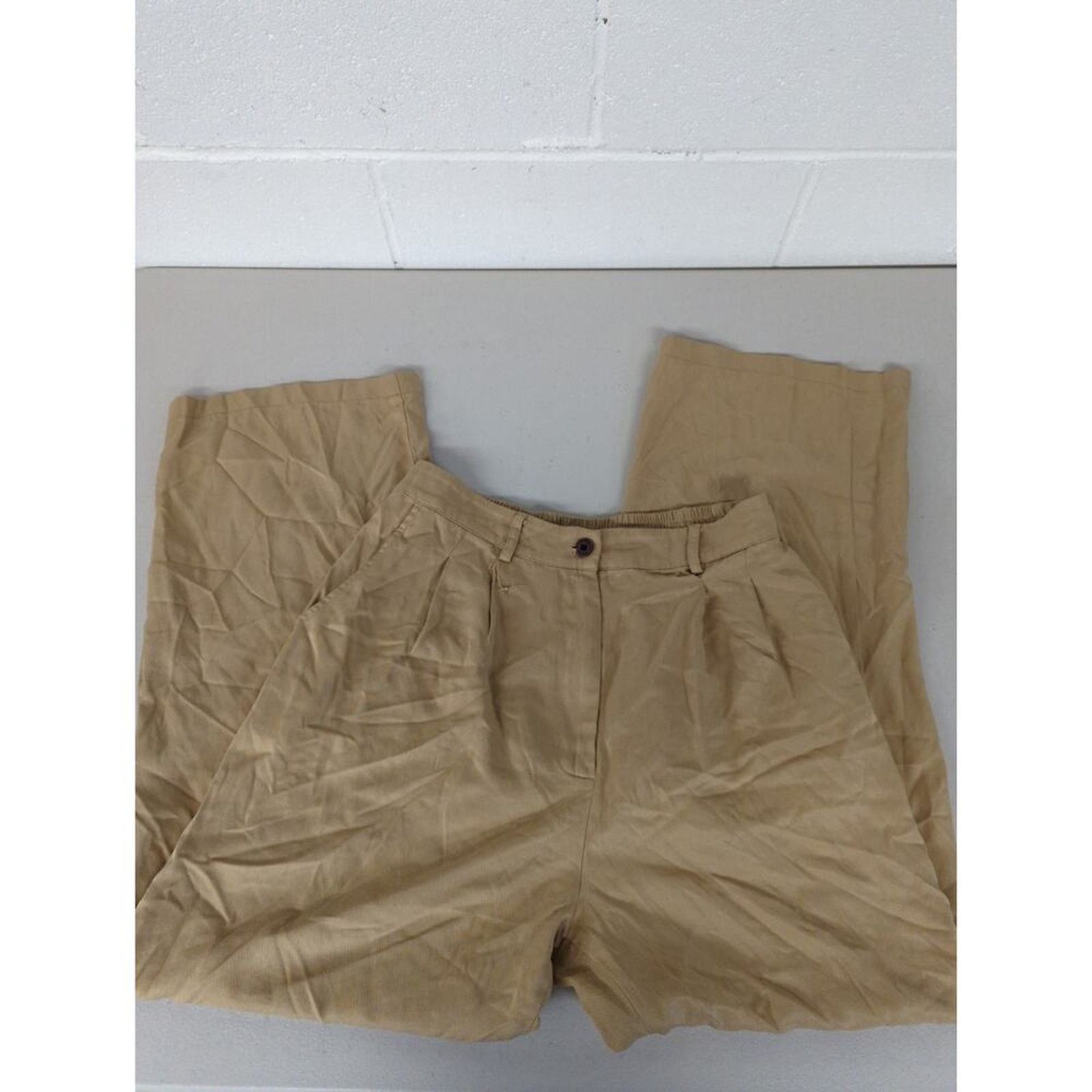 DONNI. RTR Sz Xs 0-2 donni Sand Tan Twill Pleated Wide Leg Pants Size 25" / US 0 / IT 36 - 2 Thumbnail