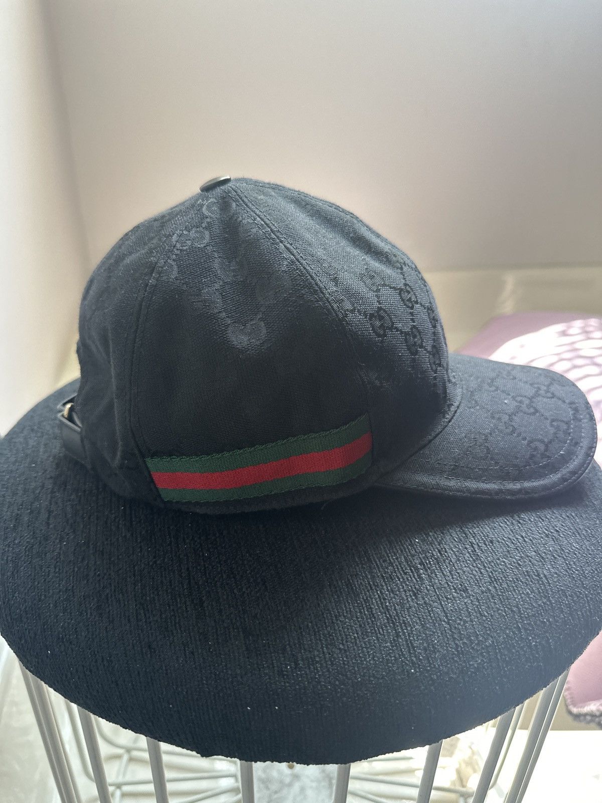 Designer × Gucci ORIGINAL GG CANVAS BASEBALL HAT WITH WEB Size ONE SIZE - 8 Thumbnail
