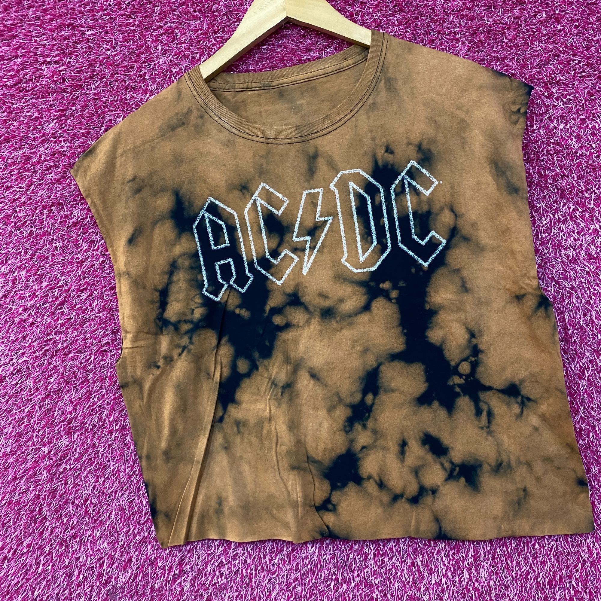 AC/DC AC/DC Tie Dye Rock Band Sleeveless Croptop Medium Size M / US 6-8 / IT 42-44 - 3 Thumbnail
