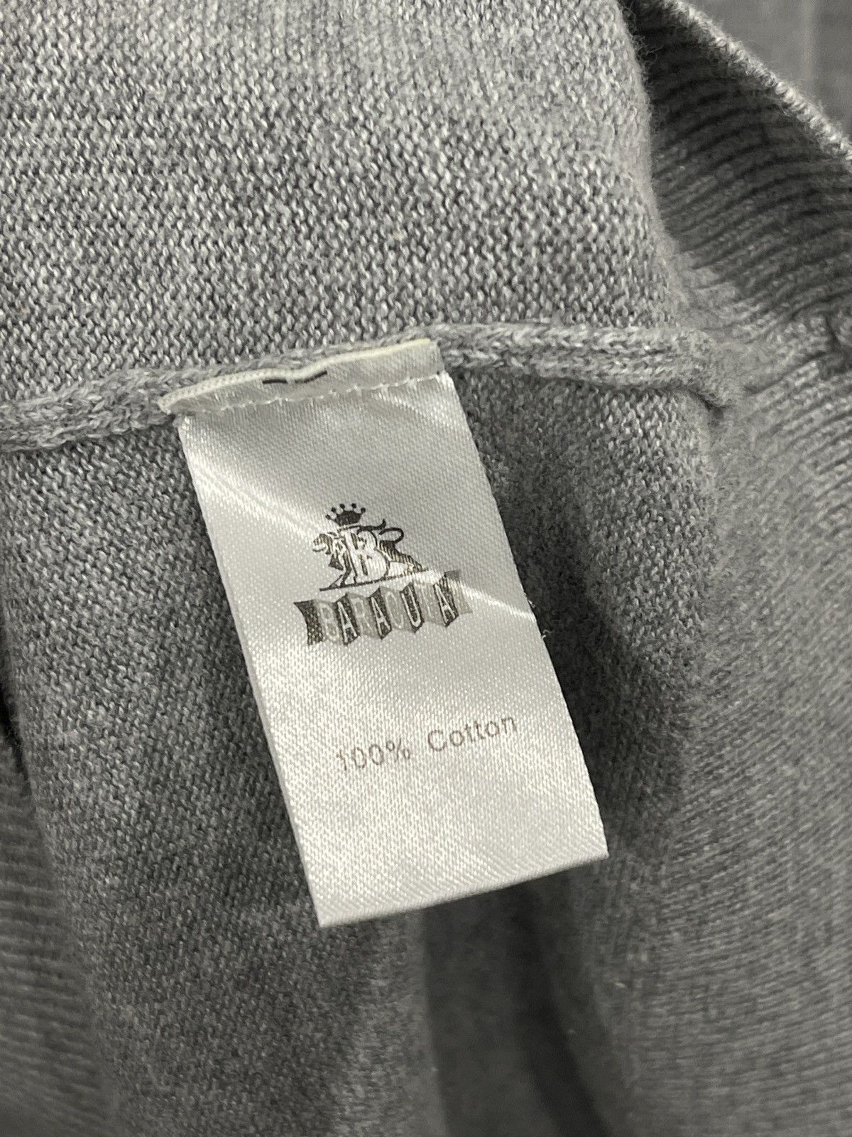 Baracuta Baracuta Luxury Mid-Grey Marl Cotton Knit Crewneck Sweater L Size US L / EU 52-54 / 3 - 8 Thumbnail