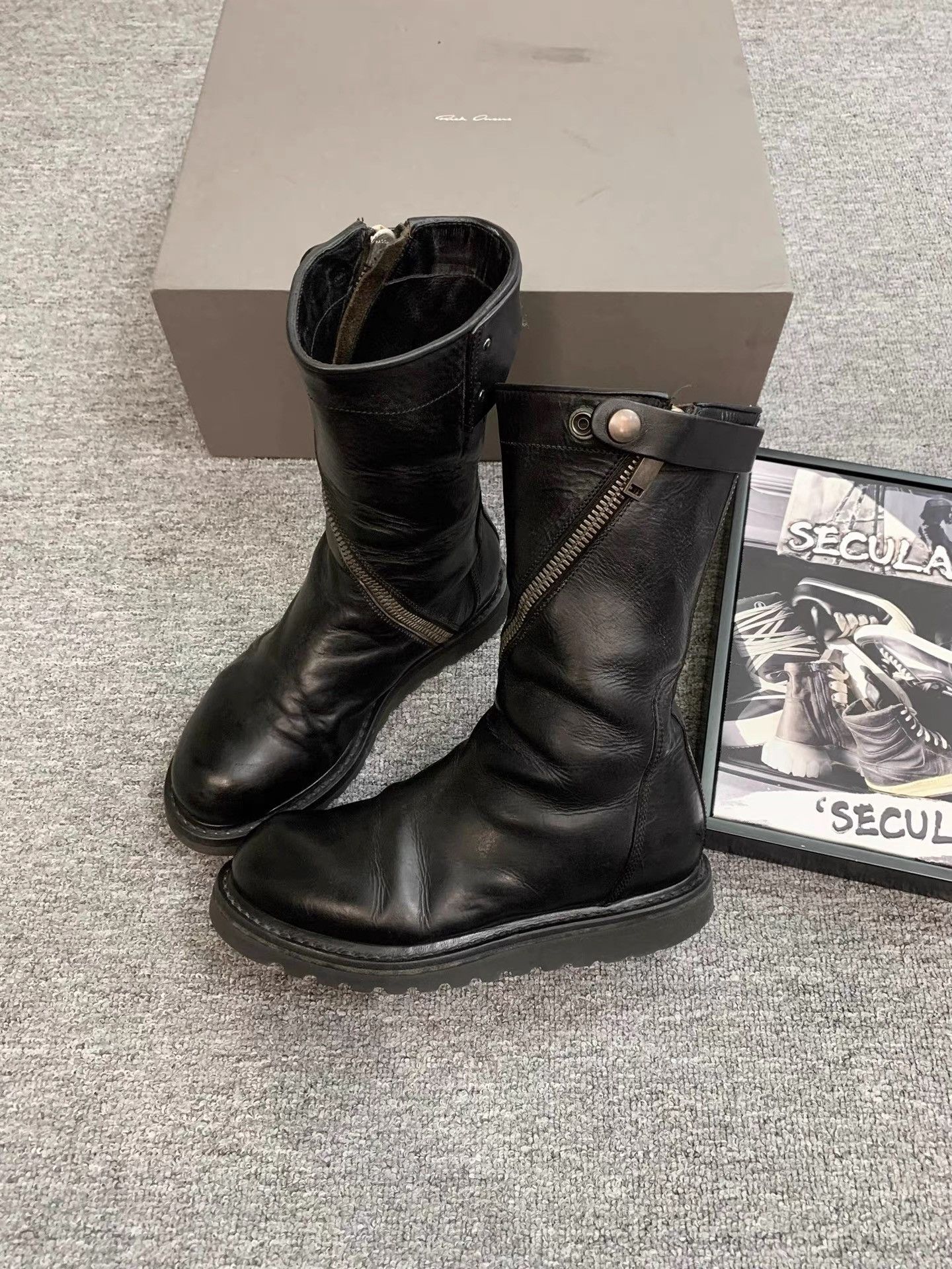 Rick Owens Rick Owens 13AW Mainline Spiral Zip Military Boots K34 Size US 6 / IT 36 - 1 Thumbnail