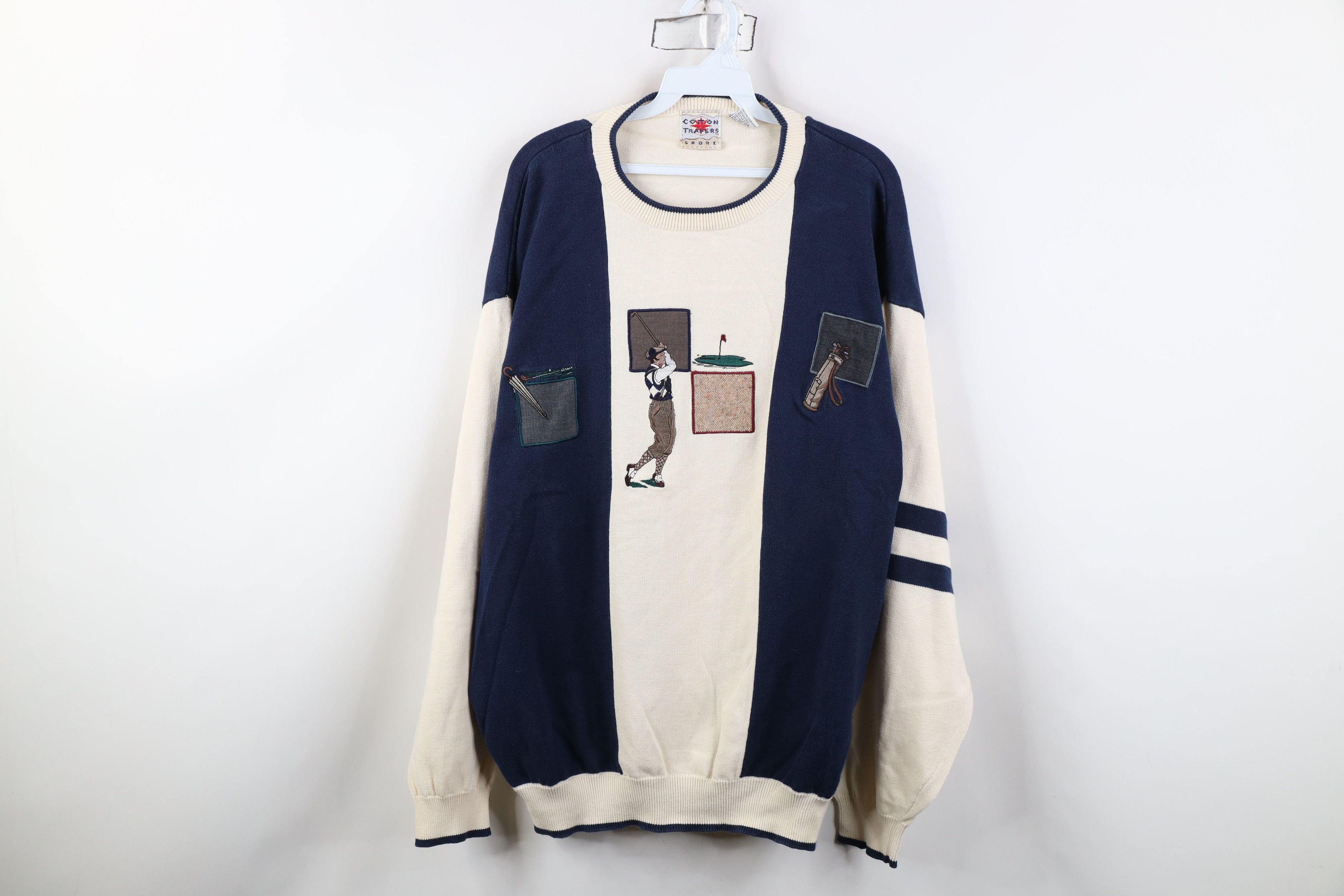 Vintage Vintage 90s Streetwear Golf Golfing Knit Crewneck Sweater Size US XL / EU 56 / 4 - 1 Thumbnail