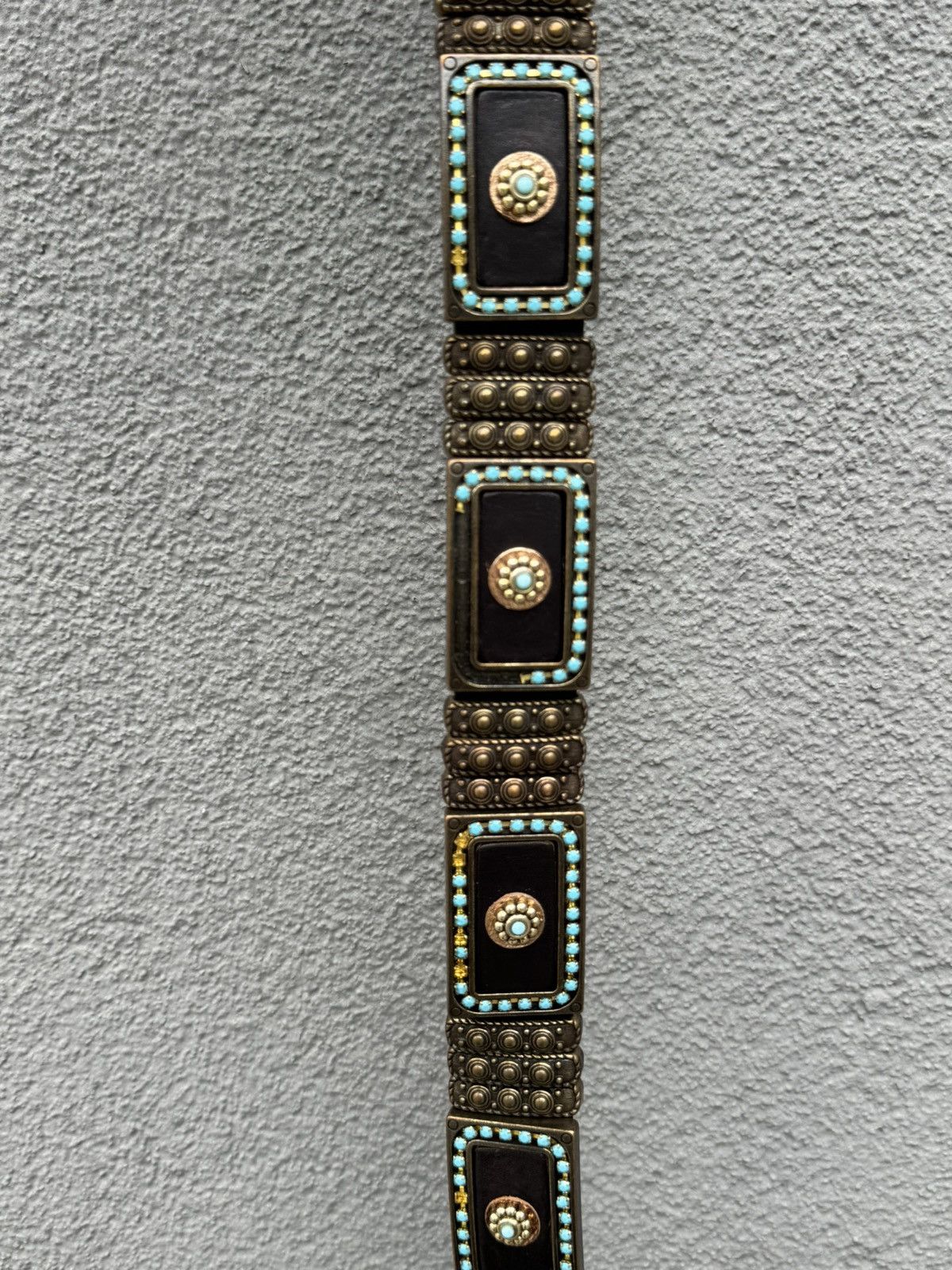Vintage Nanni Metal/Leather Italy Avant-Garde Belt Size ONE SIZE - 4 Thumbnail