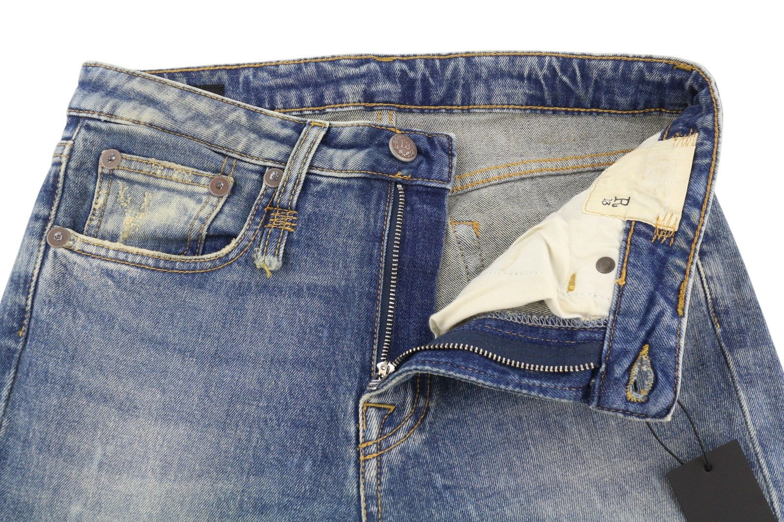 R13 KICK FIT 26 Kelly Stretch Flared Cropped Faded Denim 86232 Size 26" / US 2 / IT 38 - 5 Thumbnail