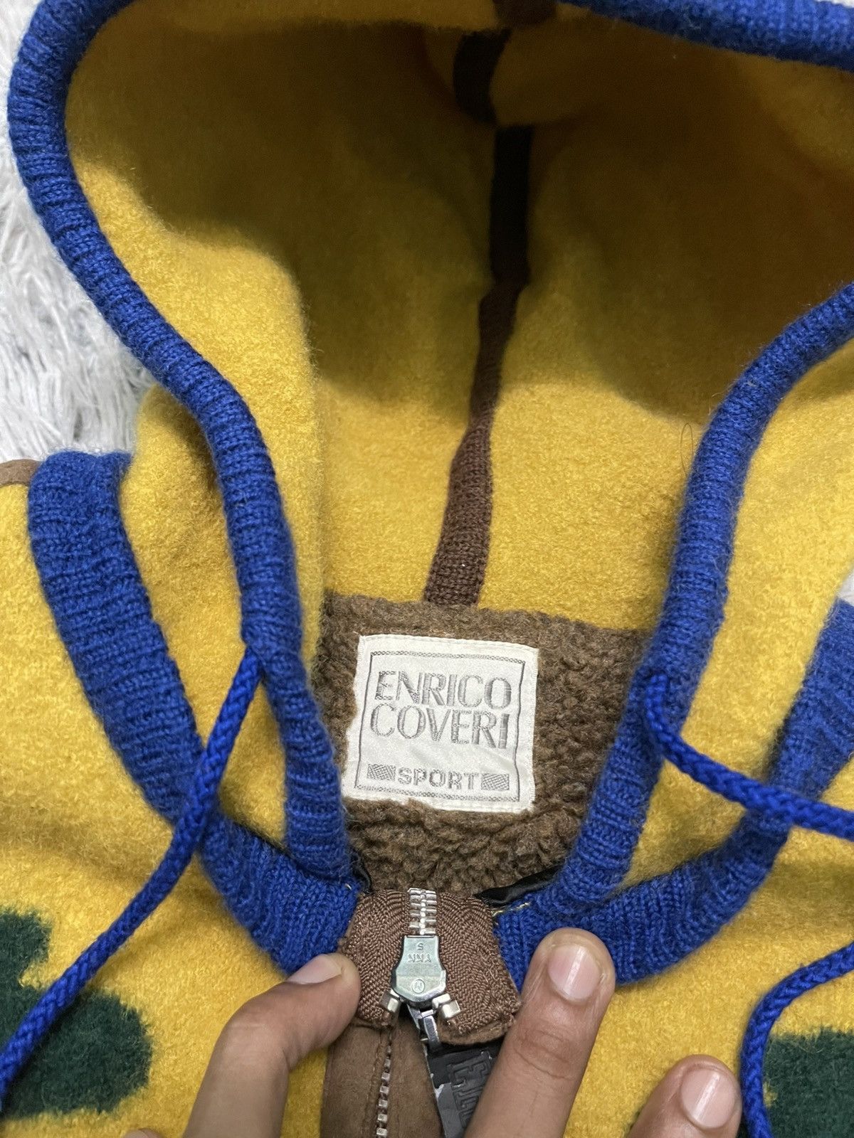 Enrico Coveri × Japanese Brand 90s ENRICO COVERI WOOL ZIPPER HOOD JACKET RARE Size US S / EU 44-46 / 1 - 9 Thumbnail