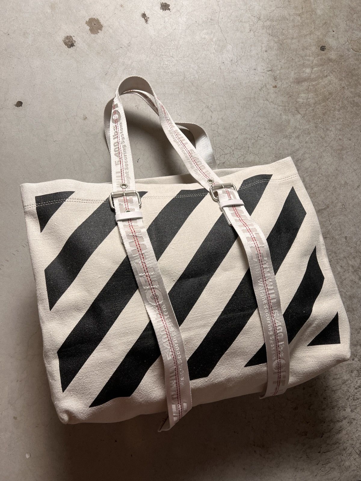 Off-White Off-White Tote Bag Canvas/Linen - Black/White Size ONE SIZE - 3 Thumbnail