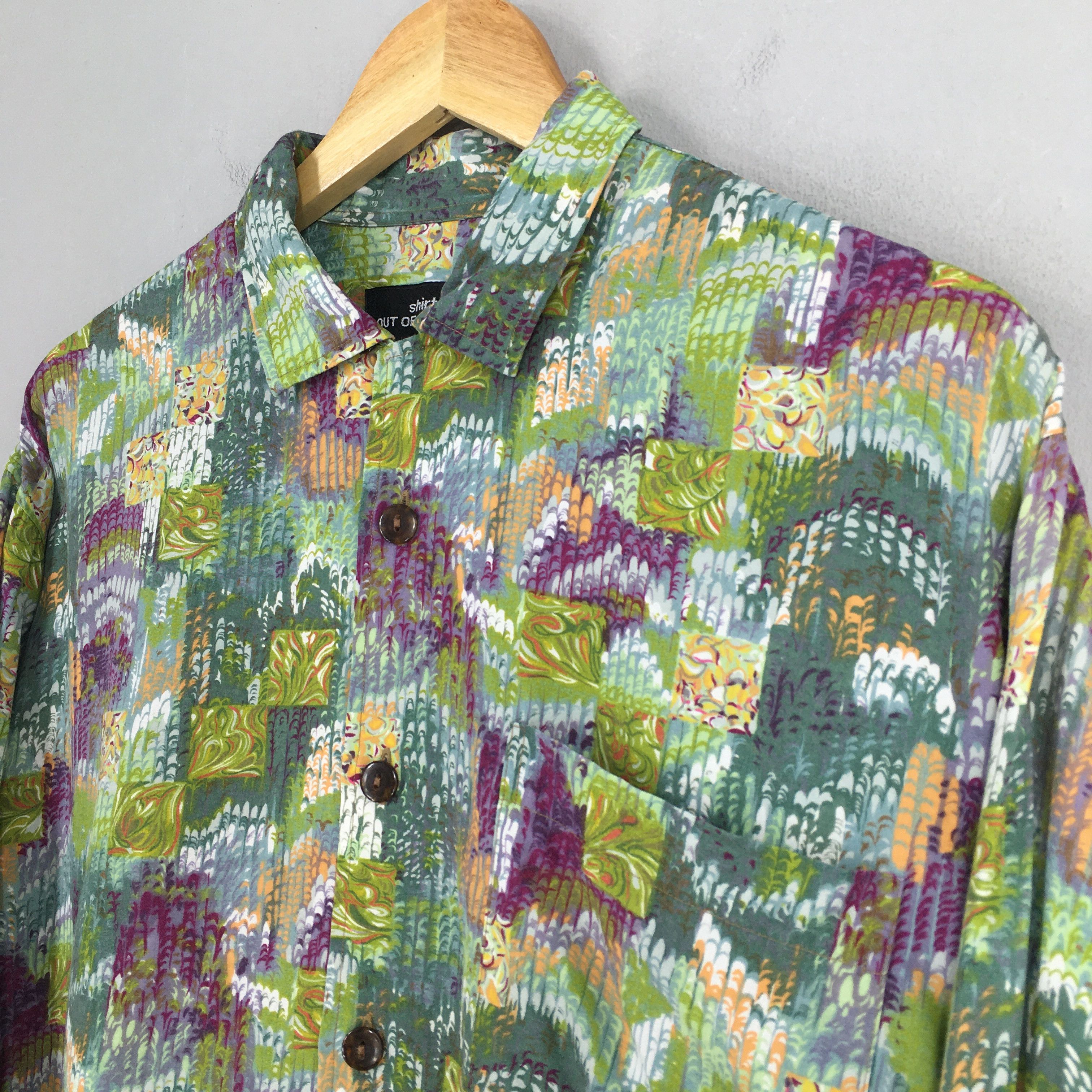 Vintage Vintage 90s Patchwork Abstract Funky Rayon Shirt XL Size US XL / EU 56 / 4 - 3 Thumbnail