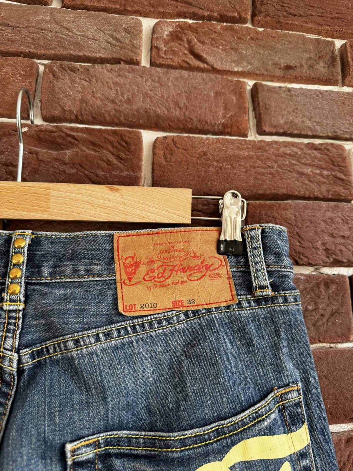 Ed Hardy Rare Vintage Ed Hardy Cross Logo Denim Drip Pants Y2K 00s Size US 32 / EU 48 - 9 Thumbnail