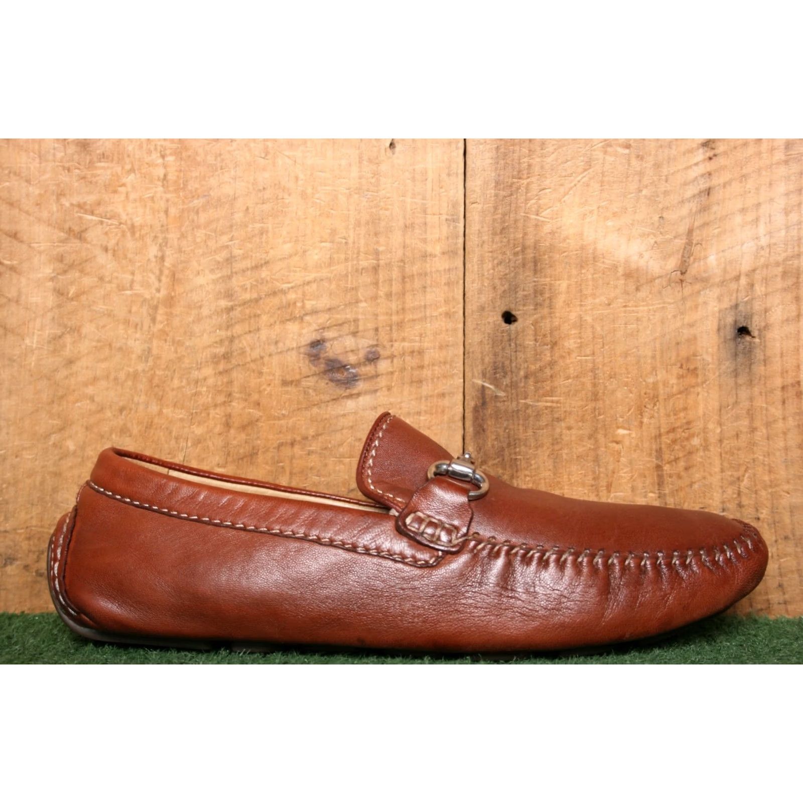 Vintage ROBERT ZUR Brown Leather Horse Bit Loafer Driver Moccasins Men's Sz. 10M Size ONE SIZE - 2 Thumbnail