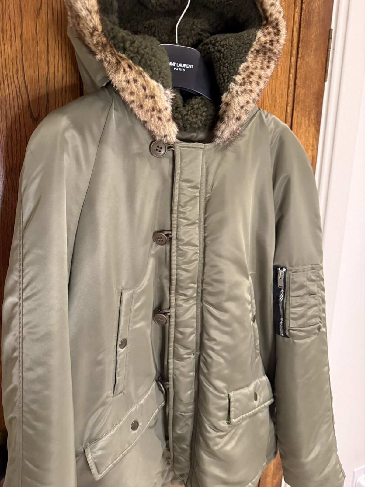 Saint Laurent Paris FW15 Saint Laurent fur hoodie MA-1 parka coat Hedi Slimane Size US L / EU 52-54 / 3 - 14 Thumbnail