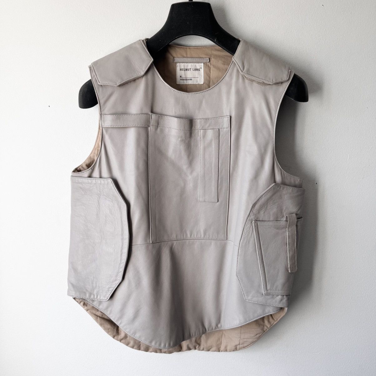 Helmut Lang Helmut Lang SS1998 White Leather Bulletproof Tactical Vest Size US M / EU 48-50 / 2 - 1 Thumbnail