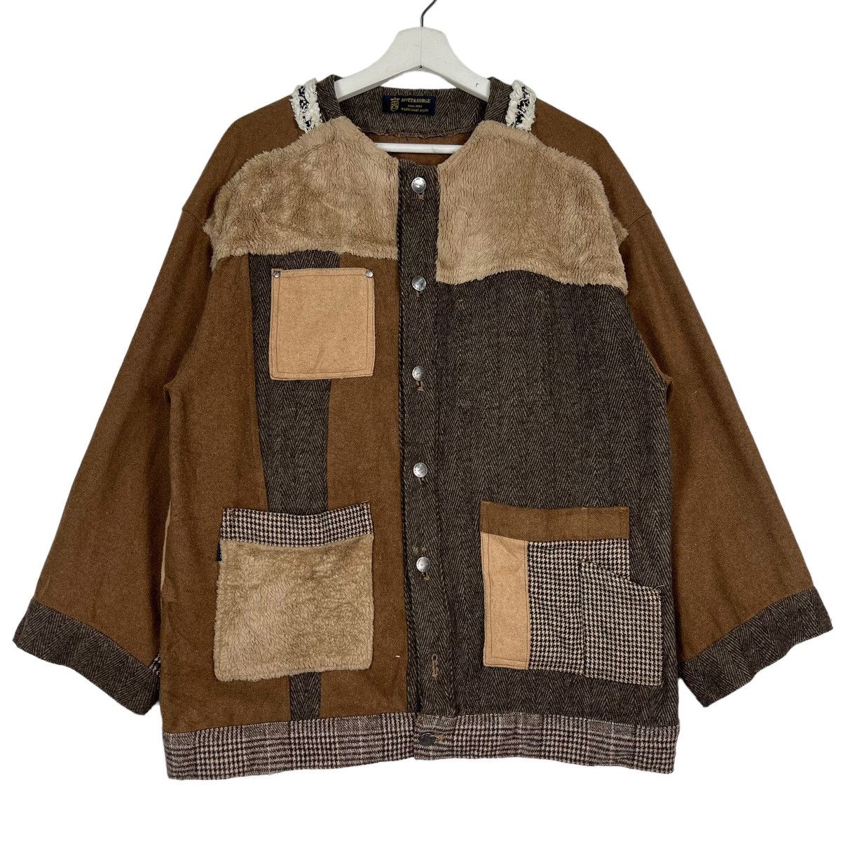 Japanese Brand 🔥 RIVET & SURGE PATCHWORK LESS COLAR Size US M / EU 48-50 / 2 - 1 Thumbnail