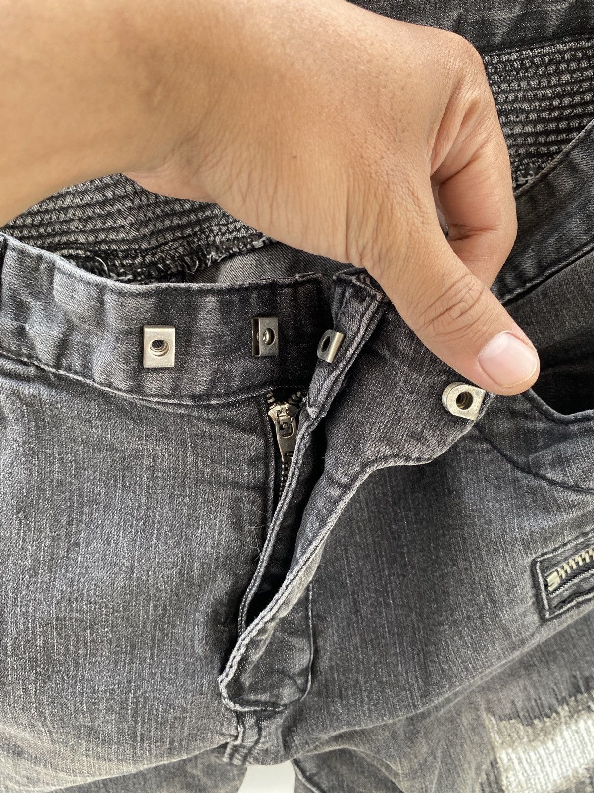 BUFFALO BOBS Vintage Cane Bros Bikers Denim Distressed Jeans Balmain styl Size US 32 / EU 48 - 8 Thumbnail