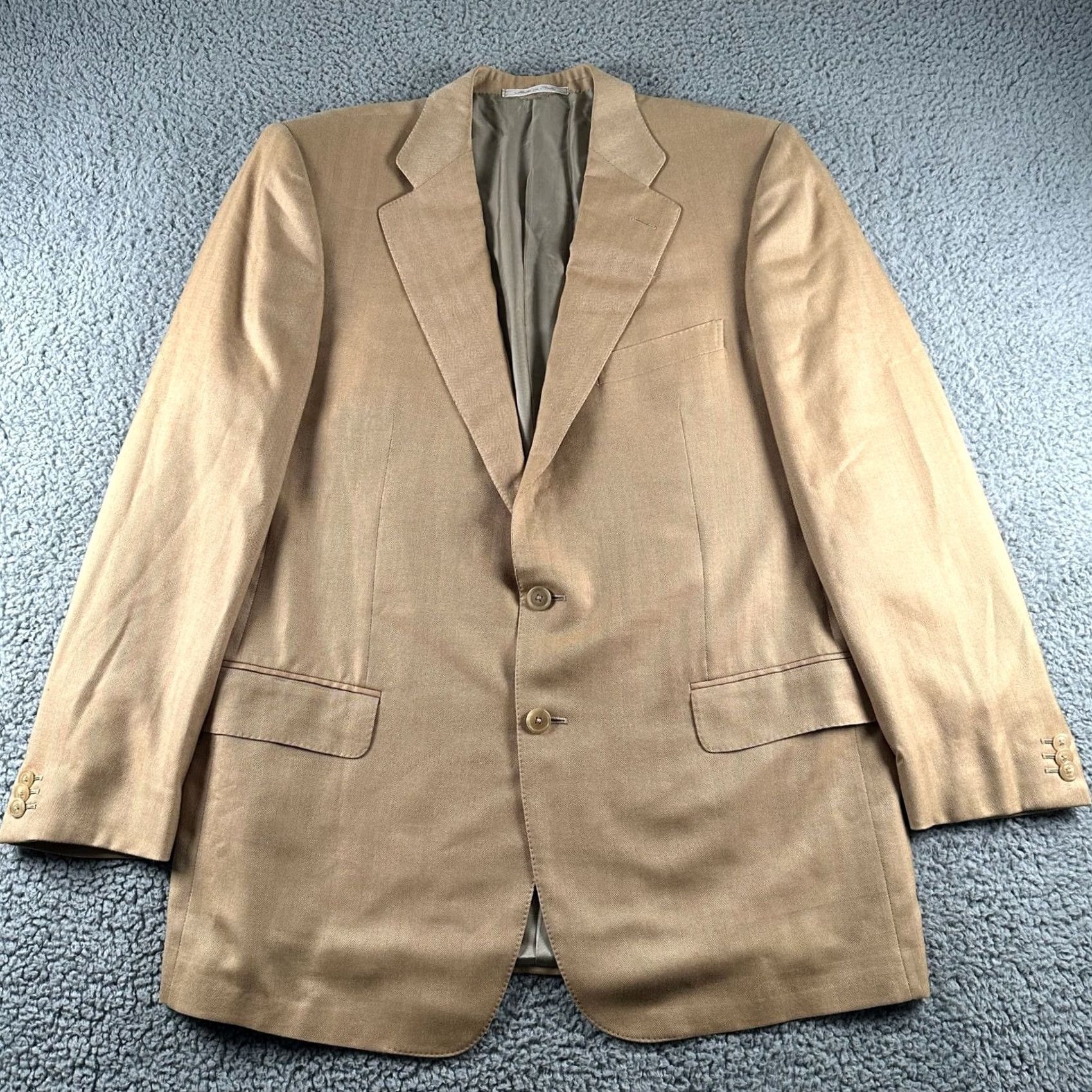 Ermenegildo Zegna Ermenegildo Zegna Sport Coat Mens 54 Camel Pure Cashmere Herringbone Italy Made Size US L / EU 52-54 / 3 - 2 Thumbnail