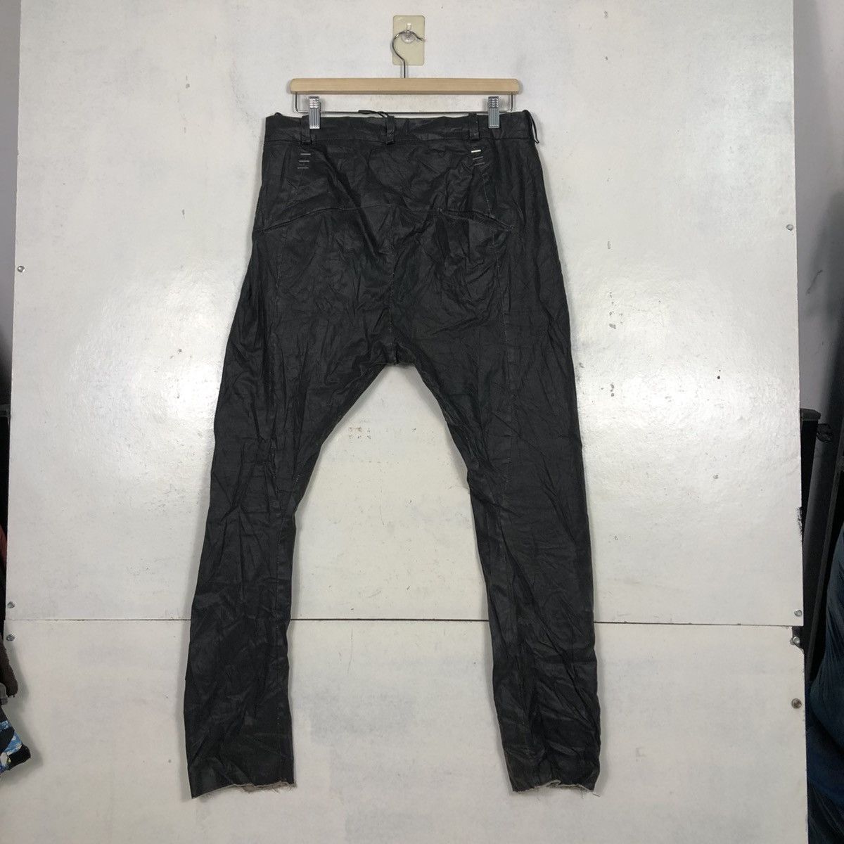 Japanese Brand Masnada Made in Italy Wax Biker Pants Parachute Bondage Size US 32 / EU 48 - 10 Thumbnail