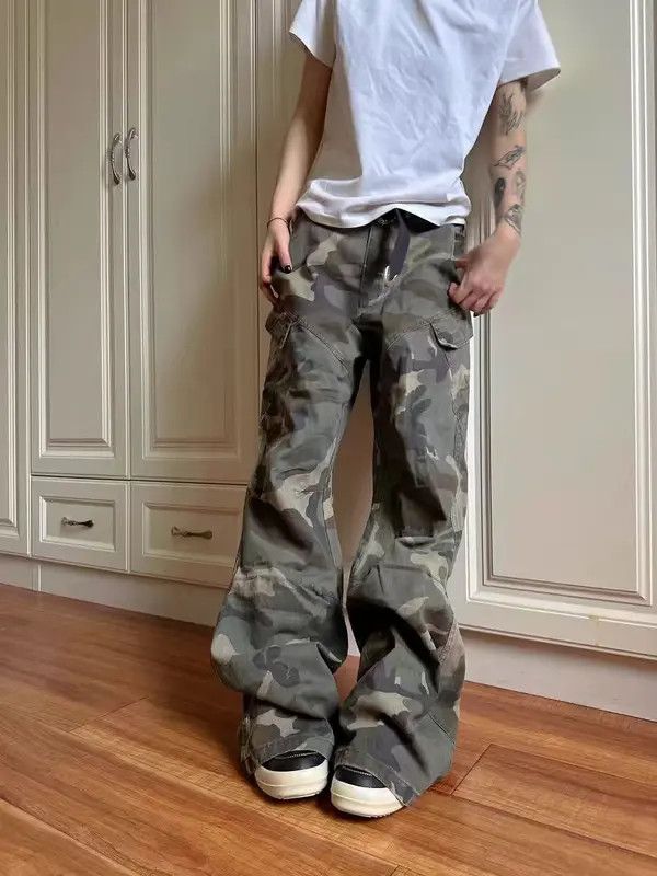 Japanese Brand Camouflage Y2K Street Hip Hop Micro Flare Work Pants Size US 34 / EU 50 - 5 Thumbnail