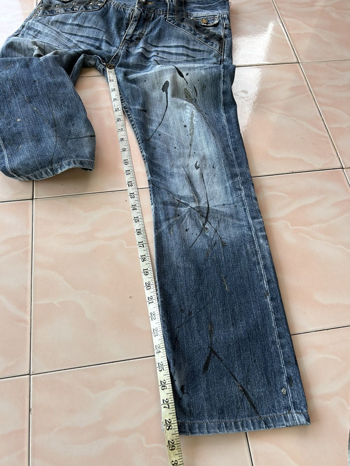 Japanese Brand Oririn Jeans Paints Splattered Flare Jeans Size US 34 / EU 50 - 11 Thumbnail
