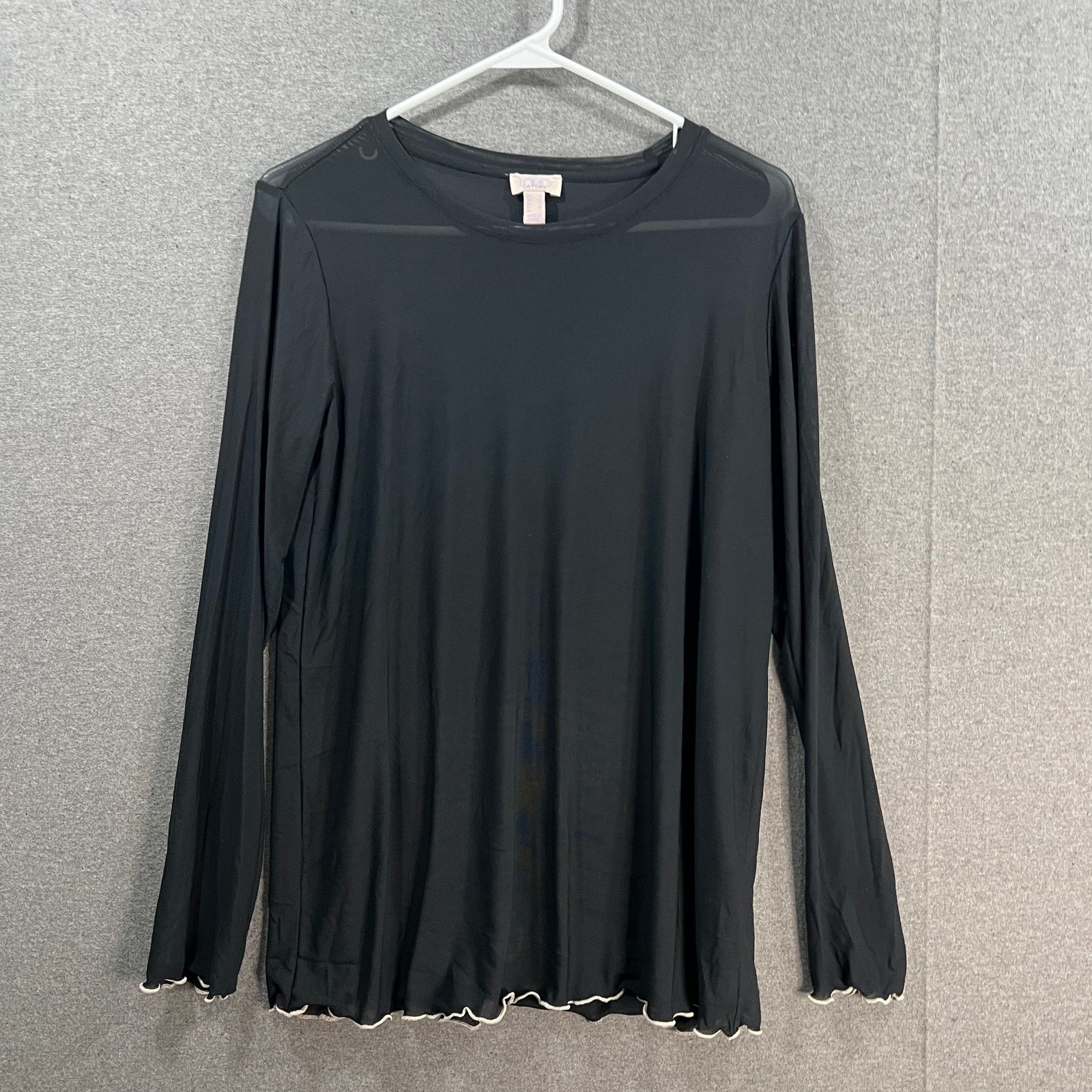 Other LOGO Layers by Lori Goldstein Mesh Crew Neck Top Black, Smal Size S / US 4 / IT 40 - 1 Thumbnail