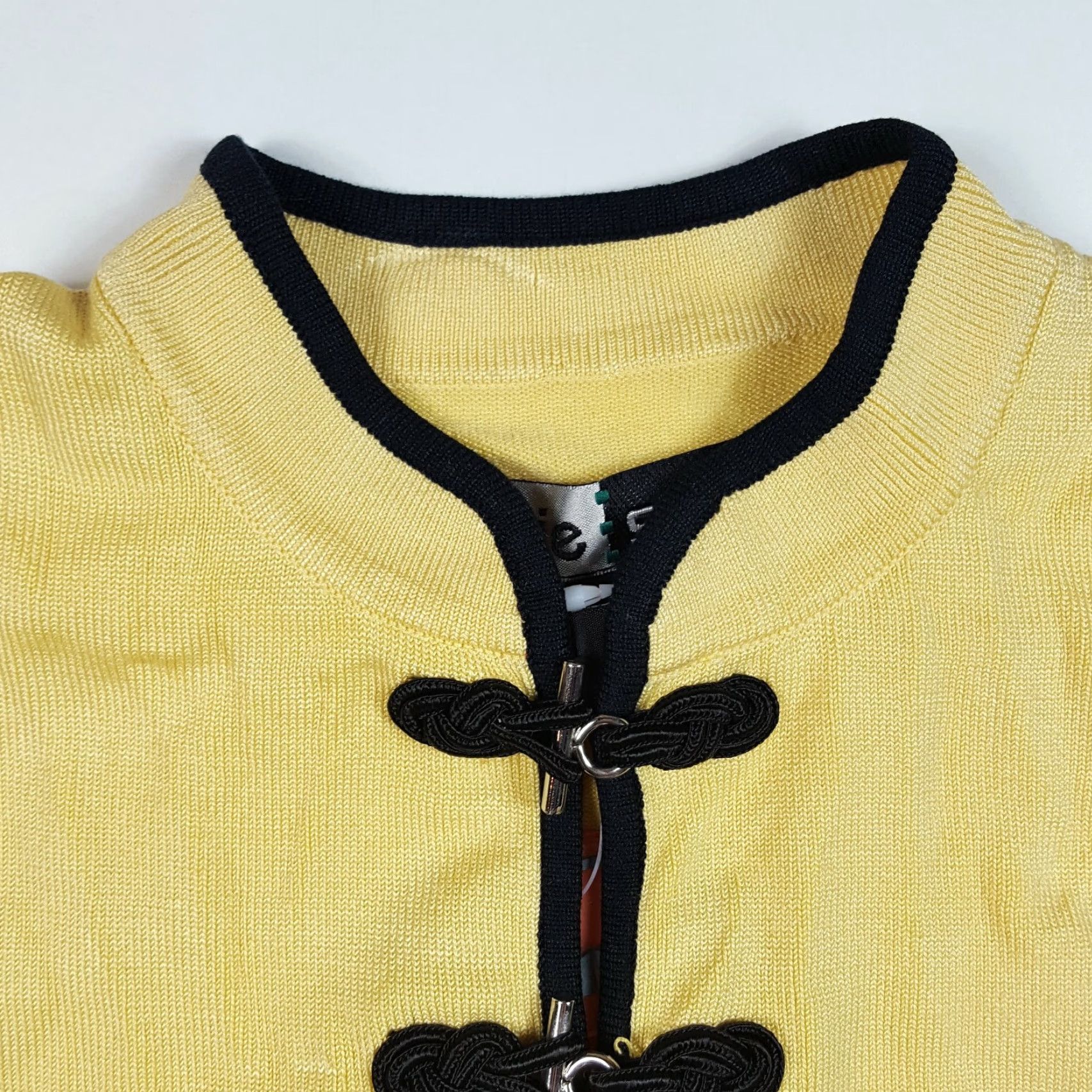 Vintage VINTAGE Jamie Sadock Knit Silk Women's Petite Kimono Yellow Luxury Polo Blouse Shirt Top Cap Sleeve P Yellow Luxury Polo Blouse Shirt Top Size S / US 4 / IT 40 - 4 Thumbnail